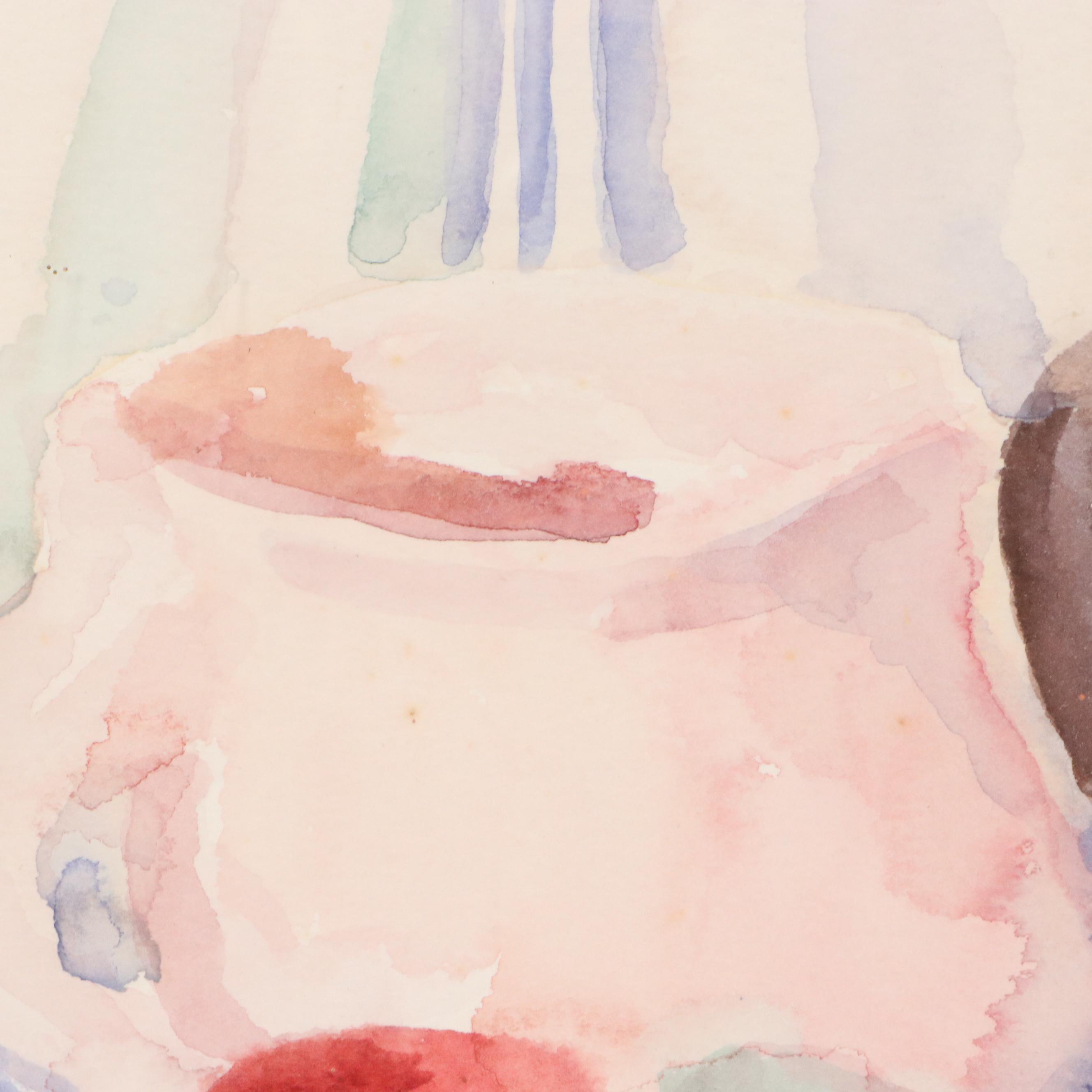 Still Life Watercolor Painting of Table Setting