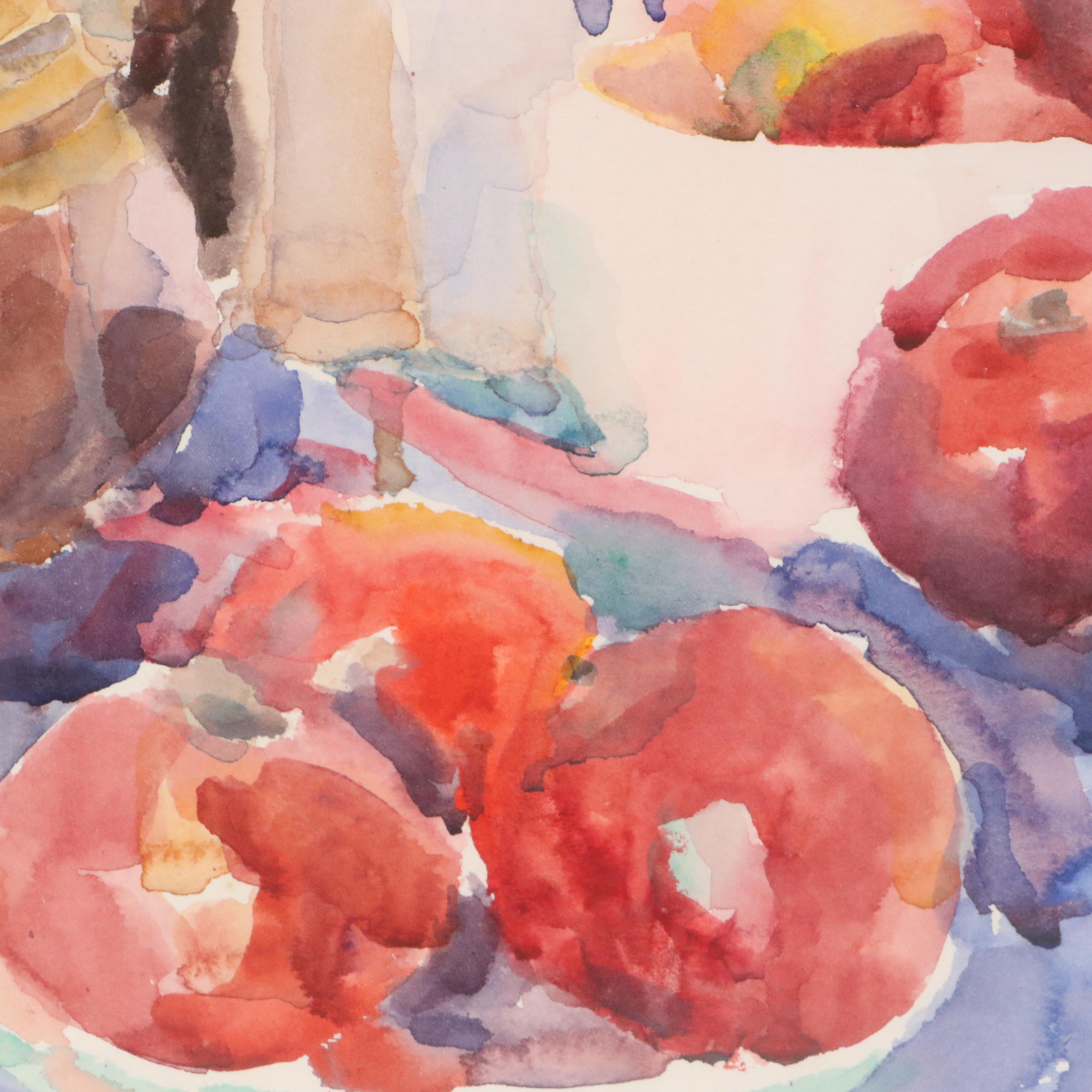 Still Life Watercolor Painting of Table Setting