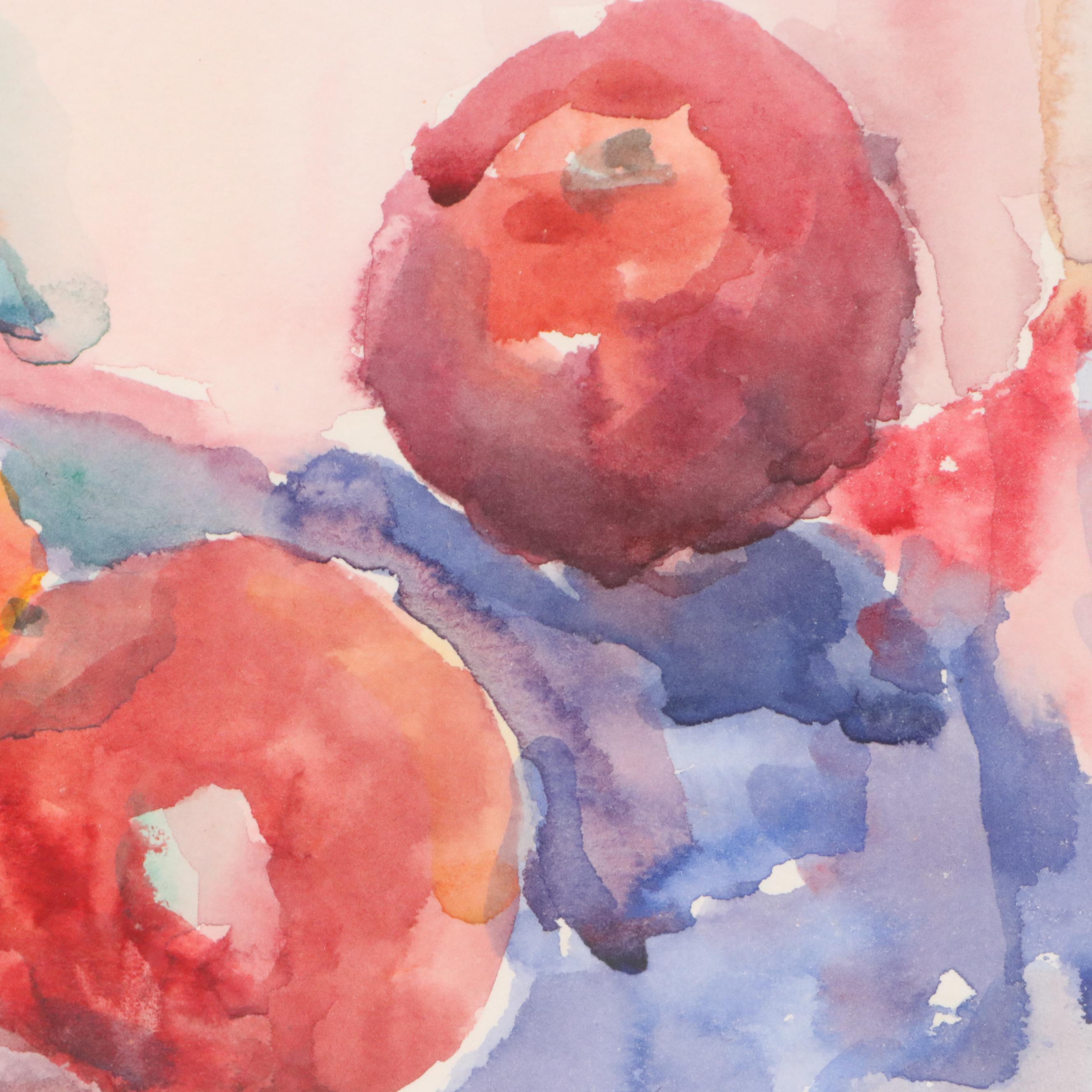 Still Life Watercolor Painting of Table Setting