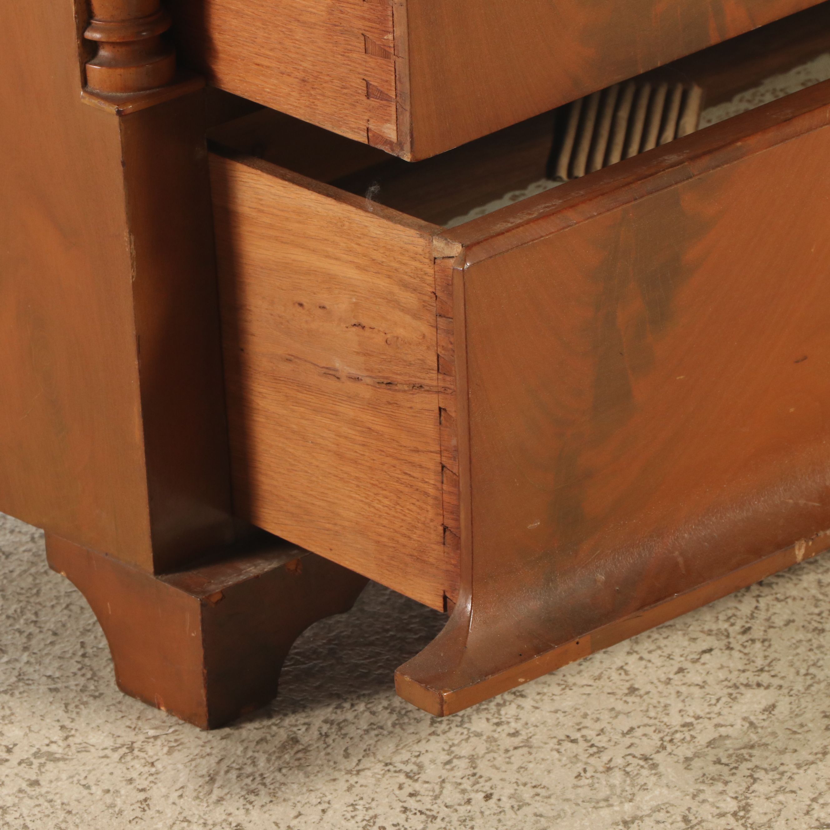Biedermeier Walnut Four-Drawer Chest