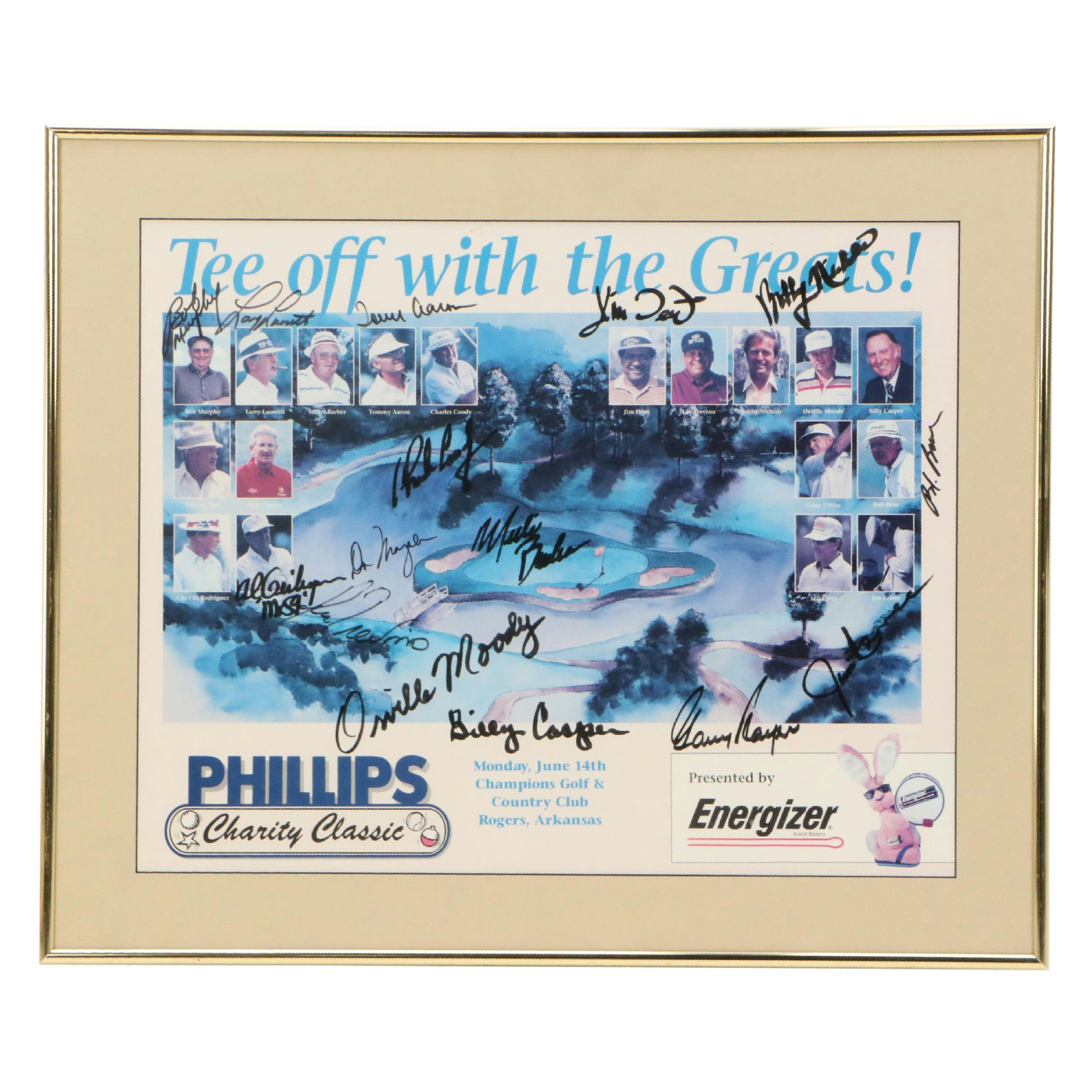 Billy Casper and Others Signed Phillips Charity Classic Golf Print