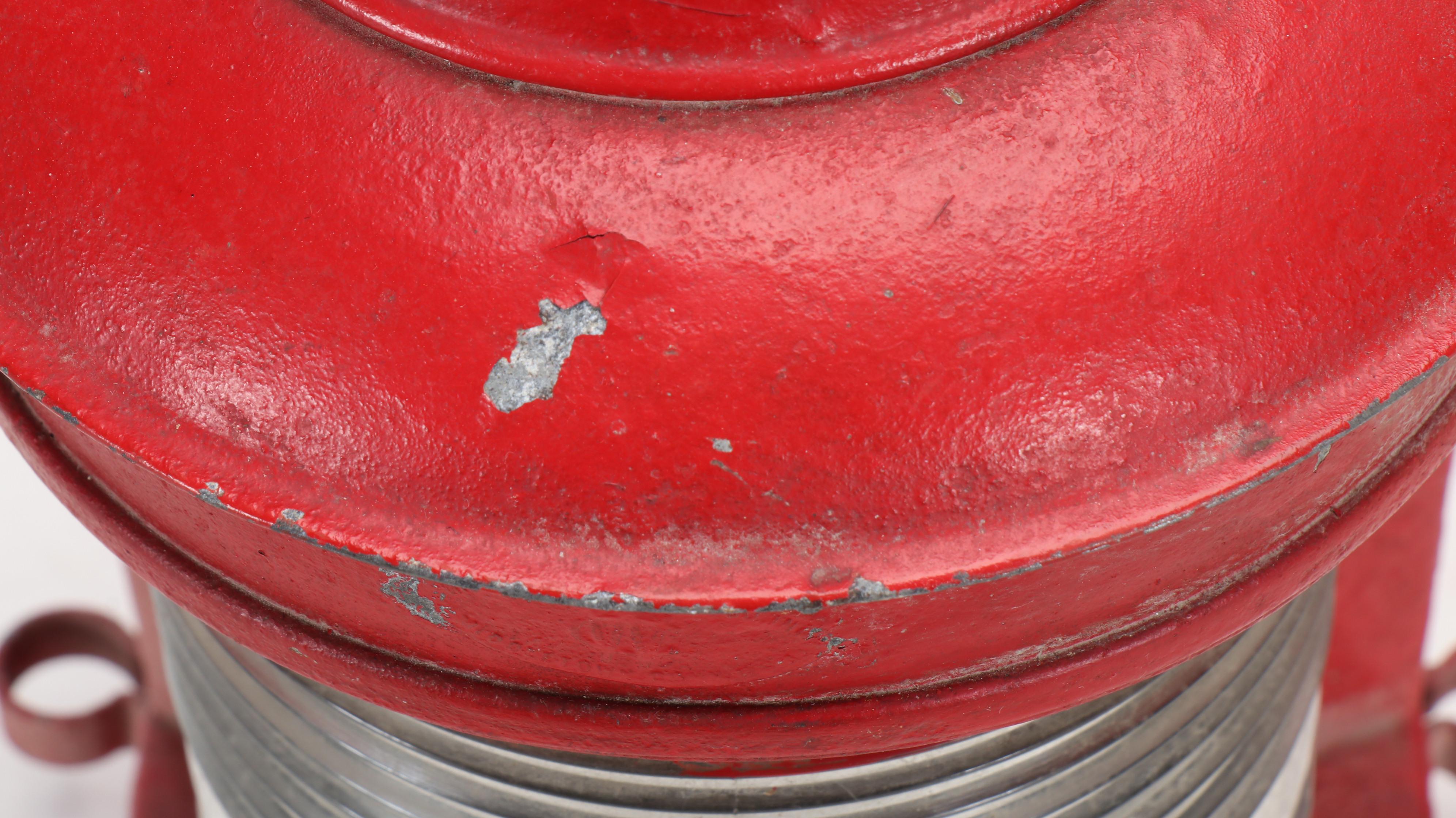 Primitive Style Plant Holder with Red Metal Lanterns