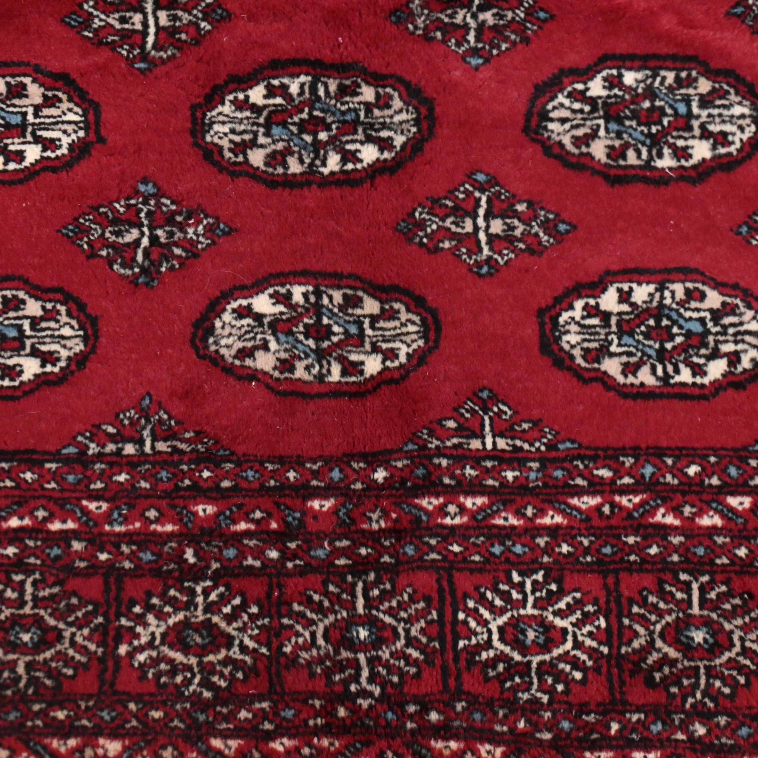 8'1 x 9'8 Hand-Knotted Pakistani Bokhara Area Rug