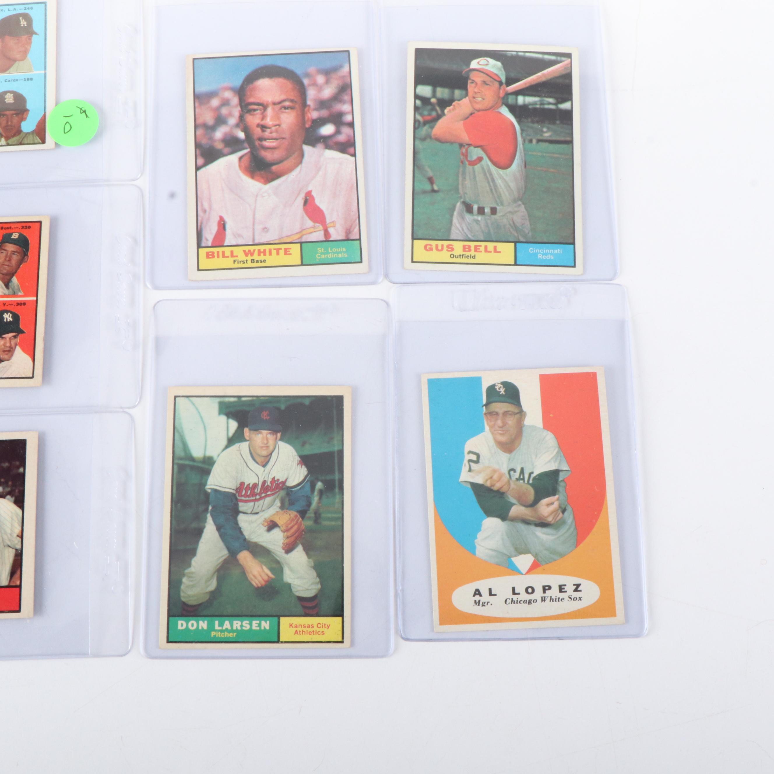 1961 Topps Baseball Cards Featuring Sandy Koufax, Don Larsen, and More