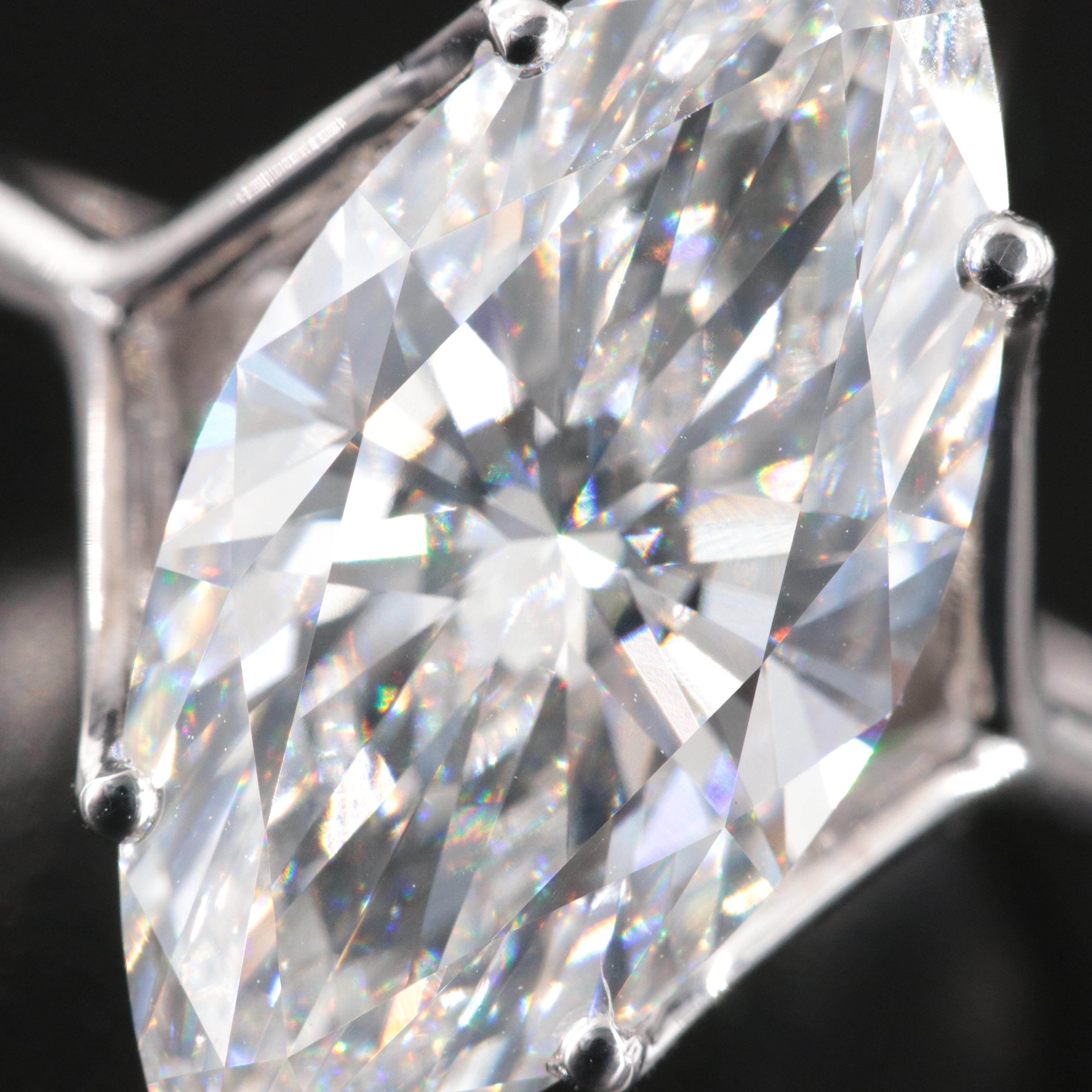 14K 7.04 CT Lab Grown Diamond Solitaire Ring with IGI Report