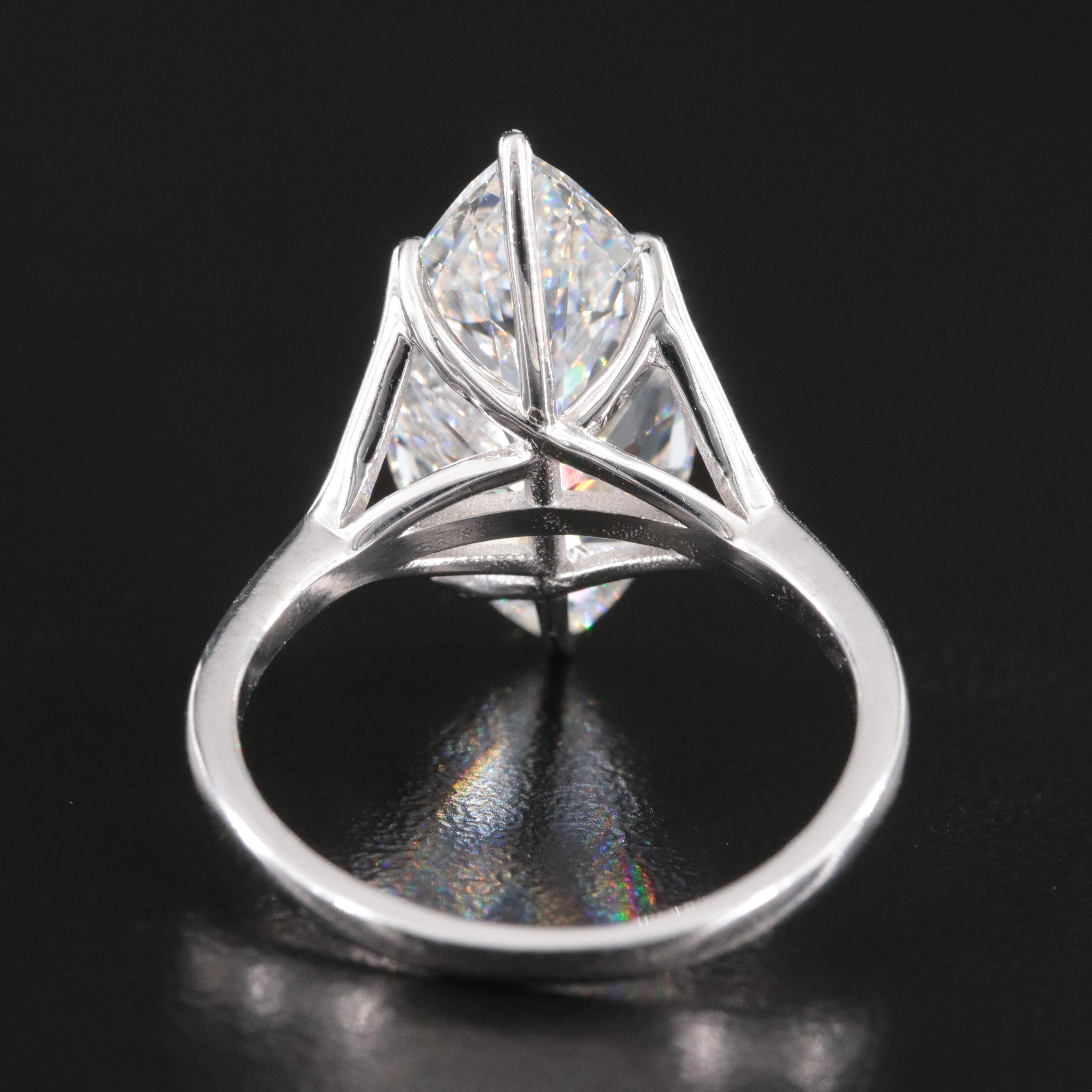 14K 7.04 CT Lab Grown Diamond Solitaire Ring with IGI Report