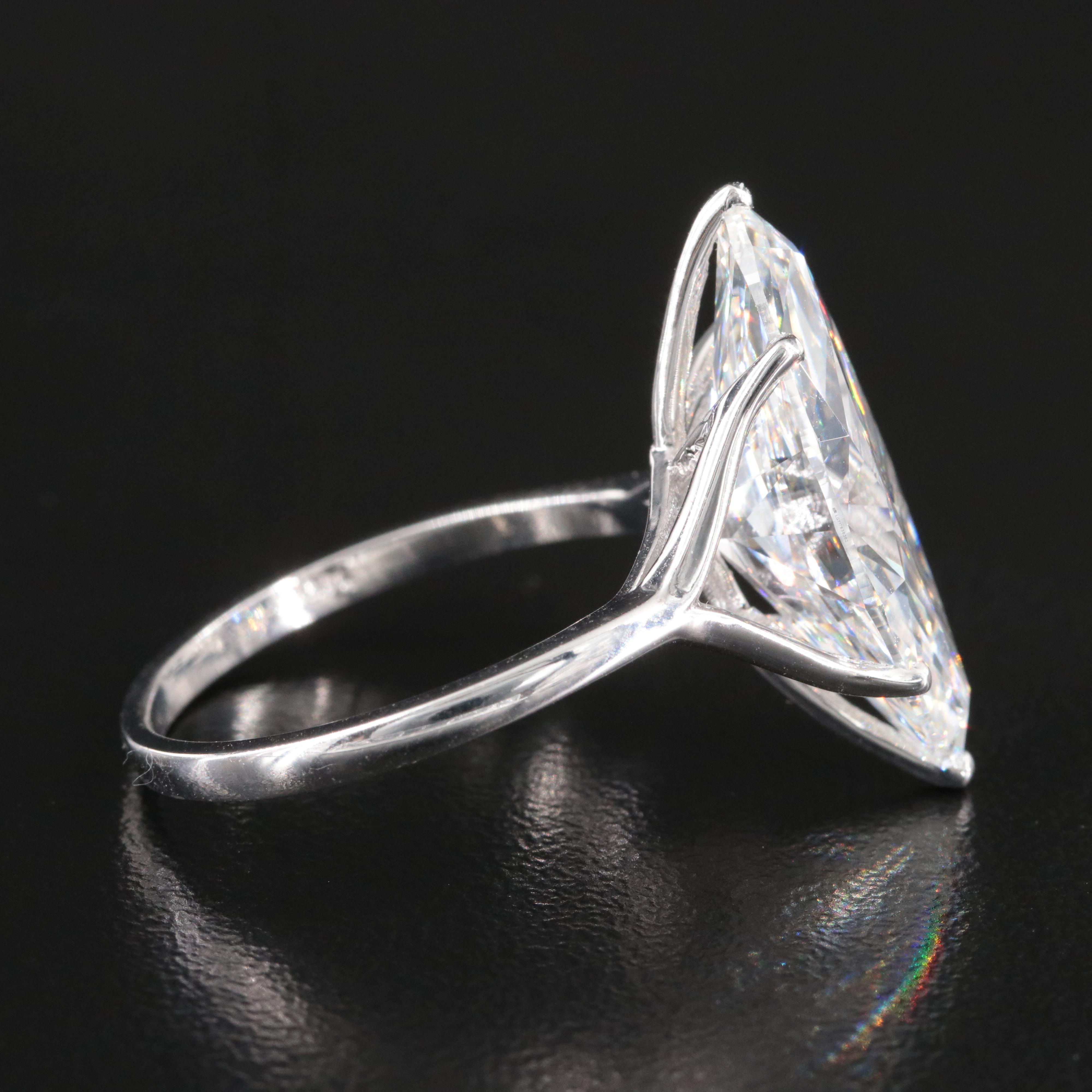 14K 7.04 CT Lab Grown Diamond Solitaire Ring with IGI Report