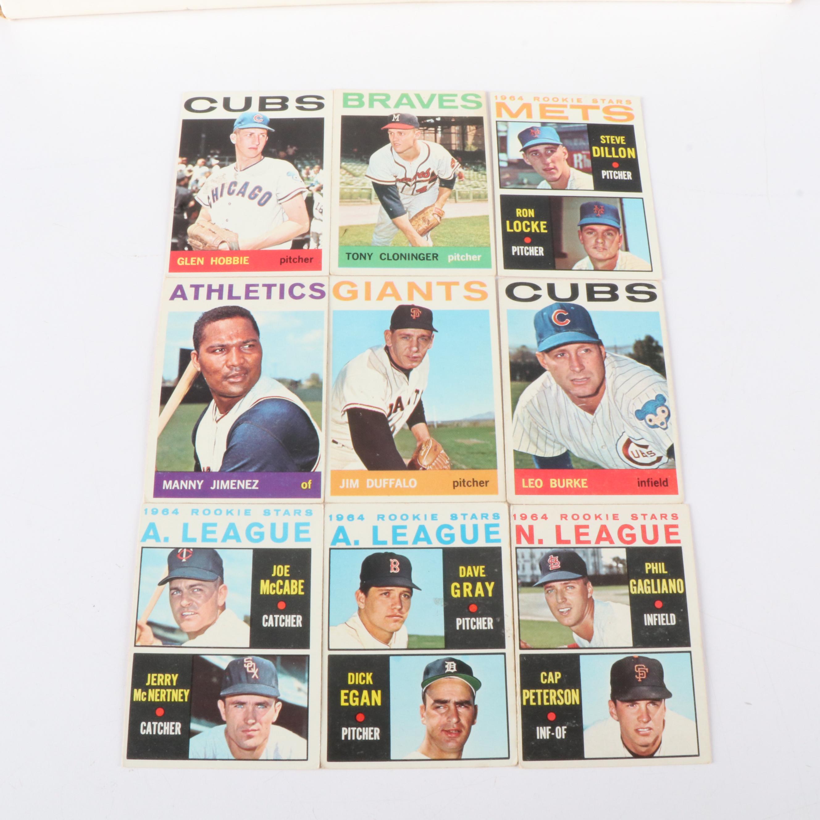 1964 Topps Baseball Cards Featuring Nellie Fox, Jim Kaat, and More