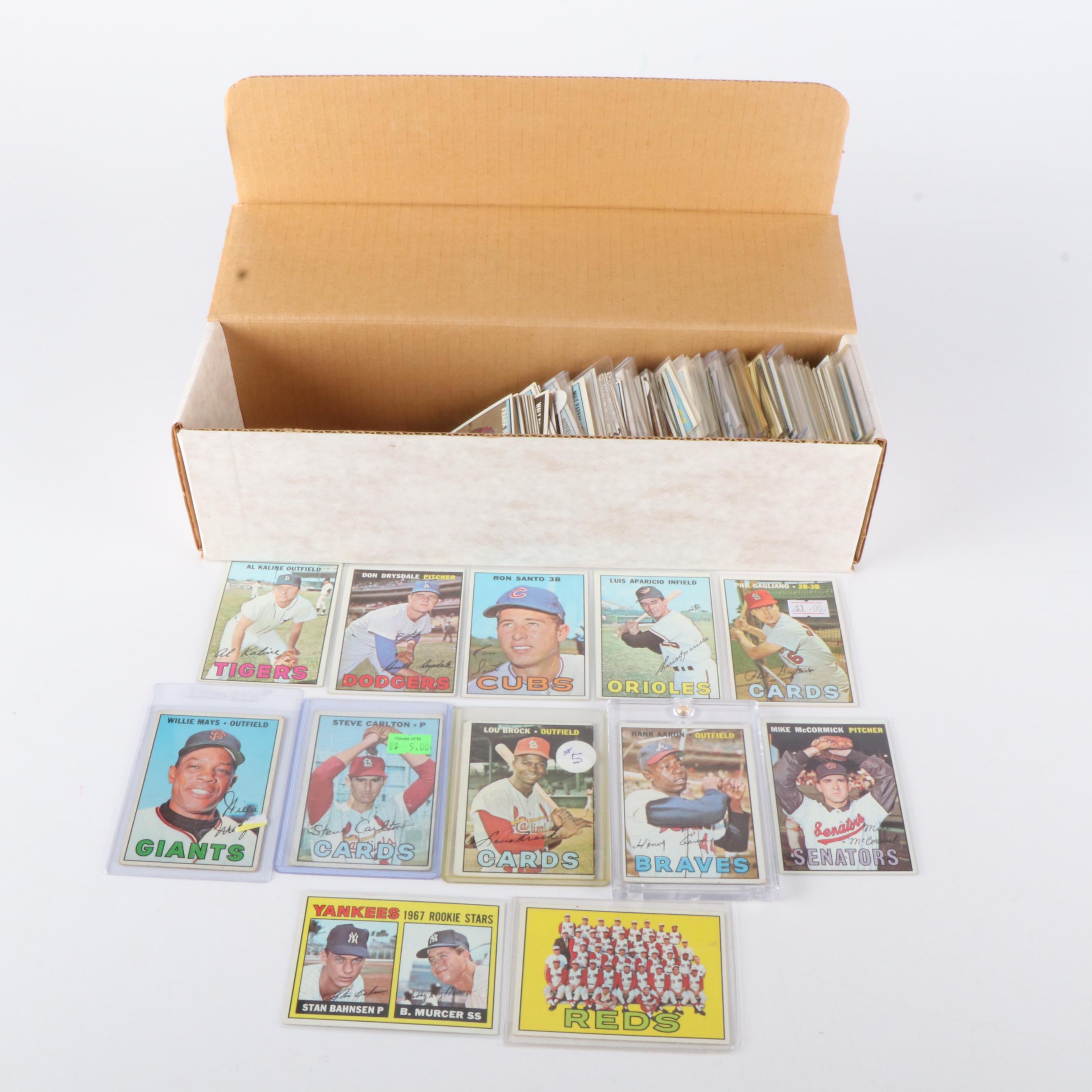 1967 Topps Baseball Cards Featuring Hank Aaron, Willie Mays, and More