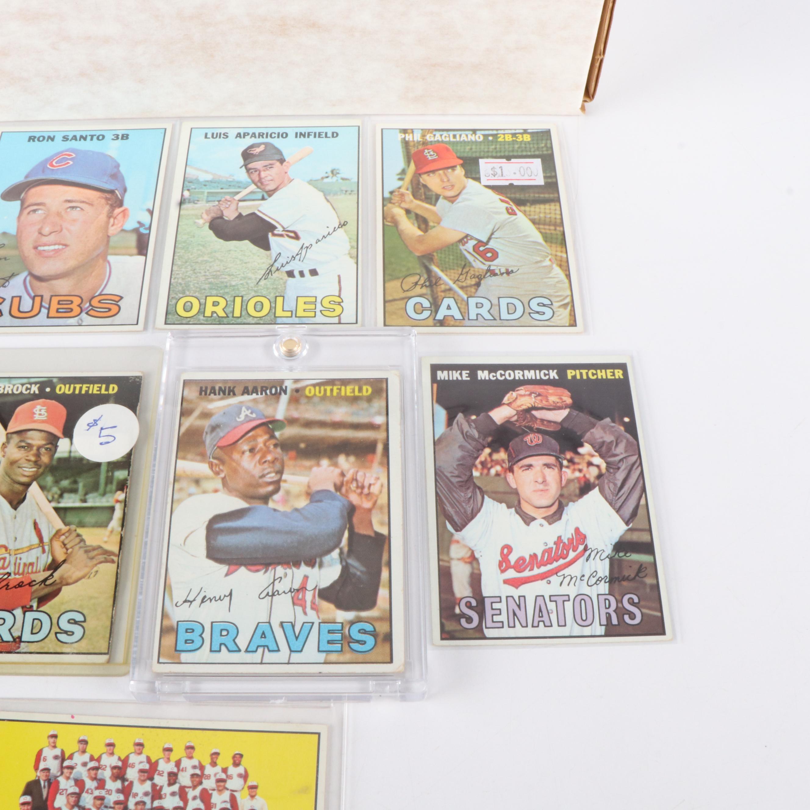 1967 Topps Baseball Cards Featuring Hank Aaron, Willie Mays, and More