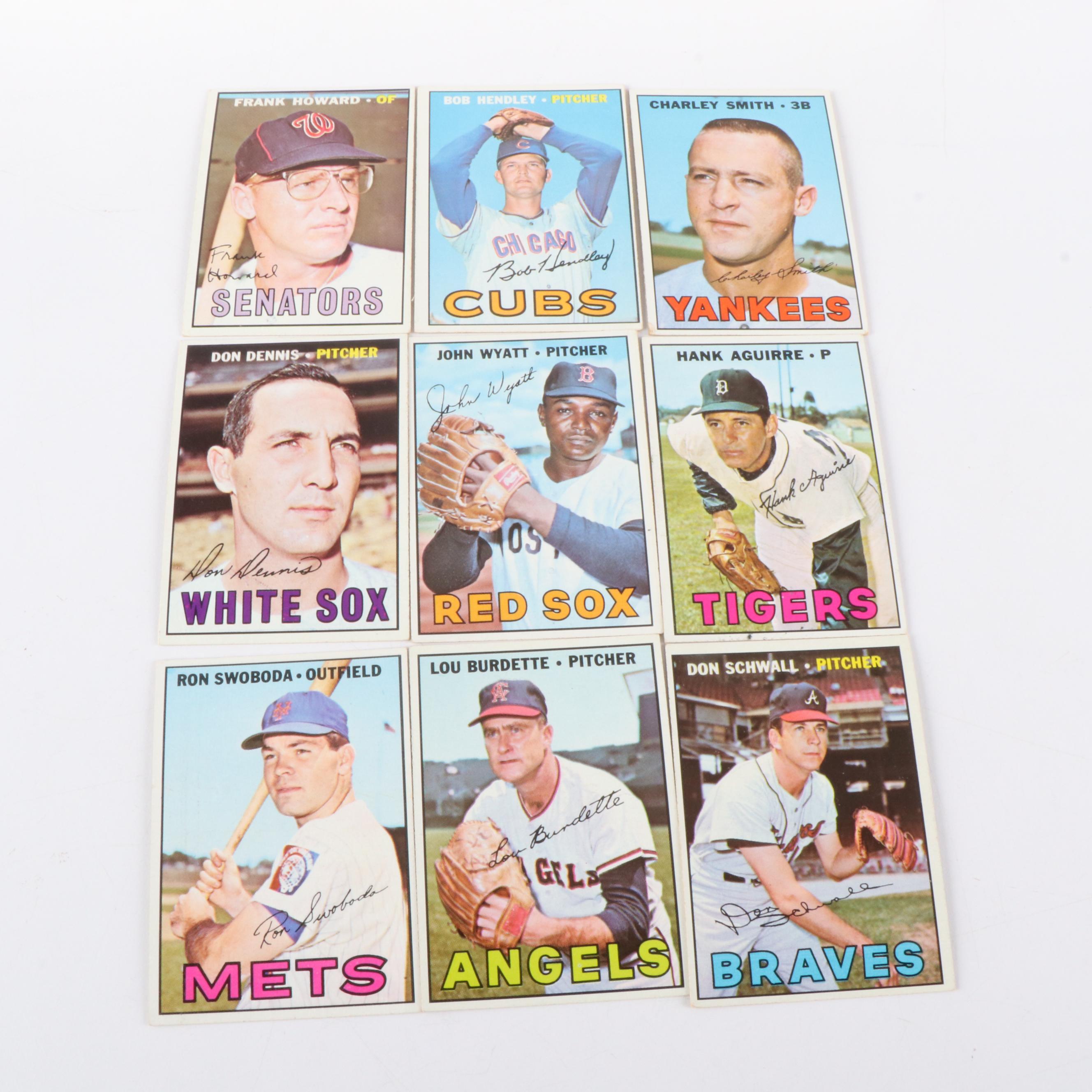 1967 Topps Baseball Cards Featuring Hank Aaron, Willie Mays, and More