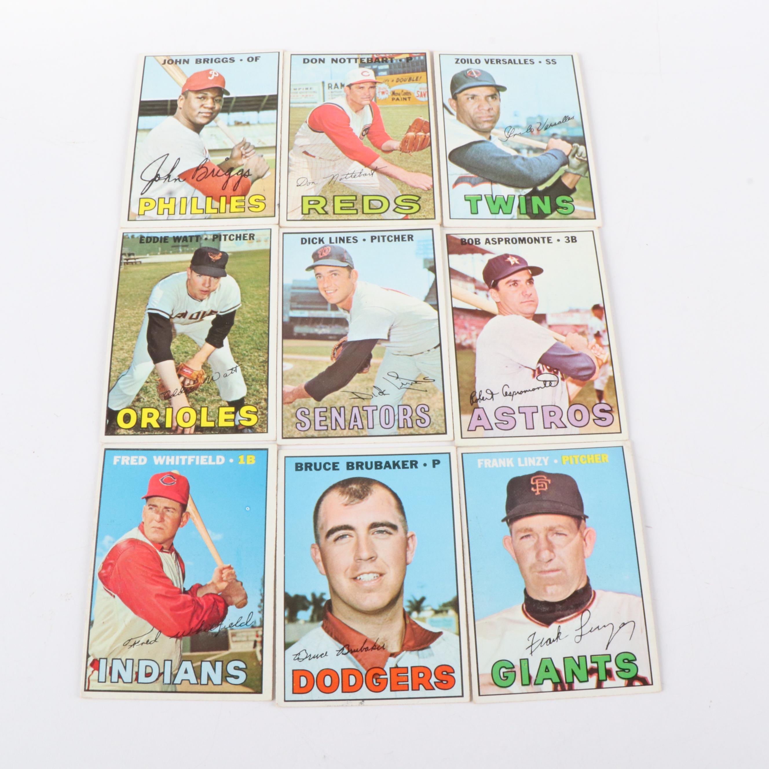 1967 Topps Baseball Cards Featuring Hank Aaron, Willie Mays, and More