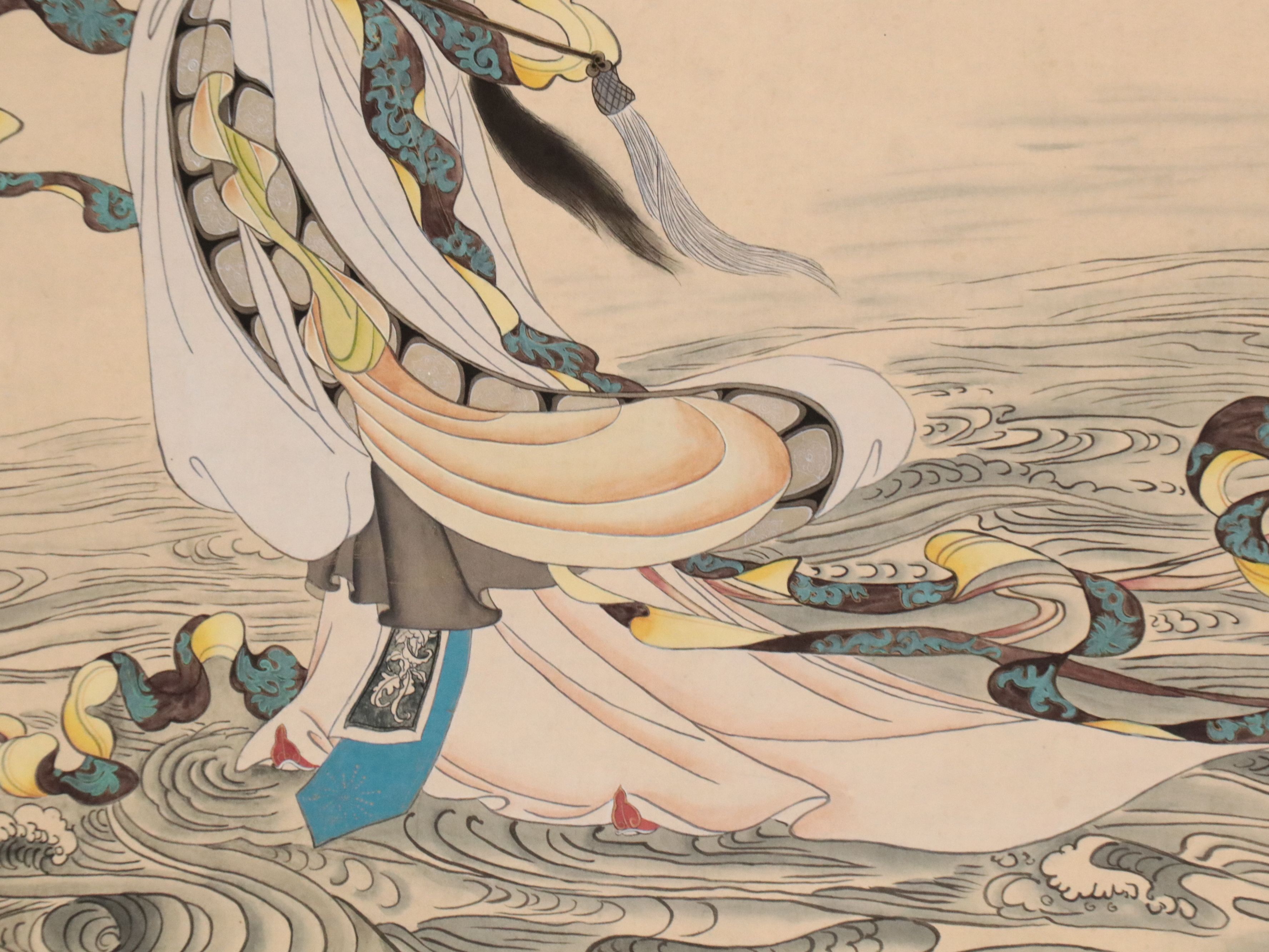 Watercolor and Gouache Chinese Hanging Scroll, Early 20th Century