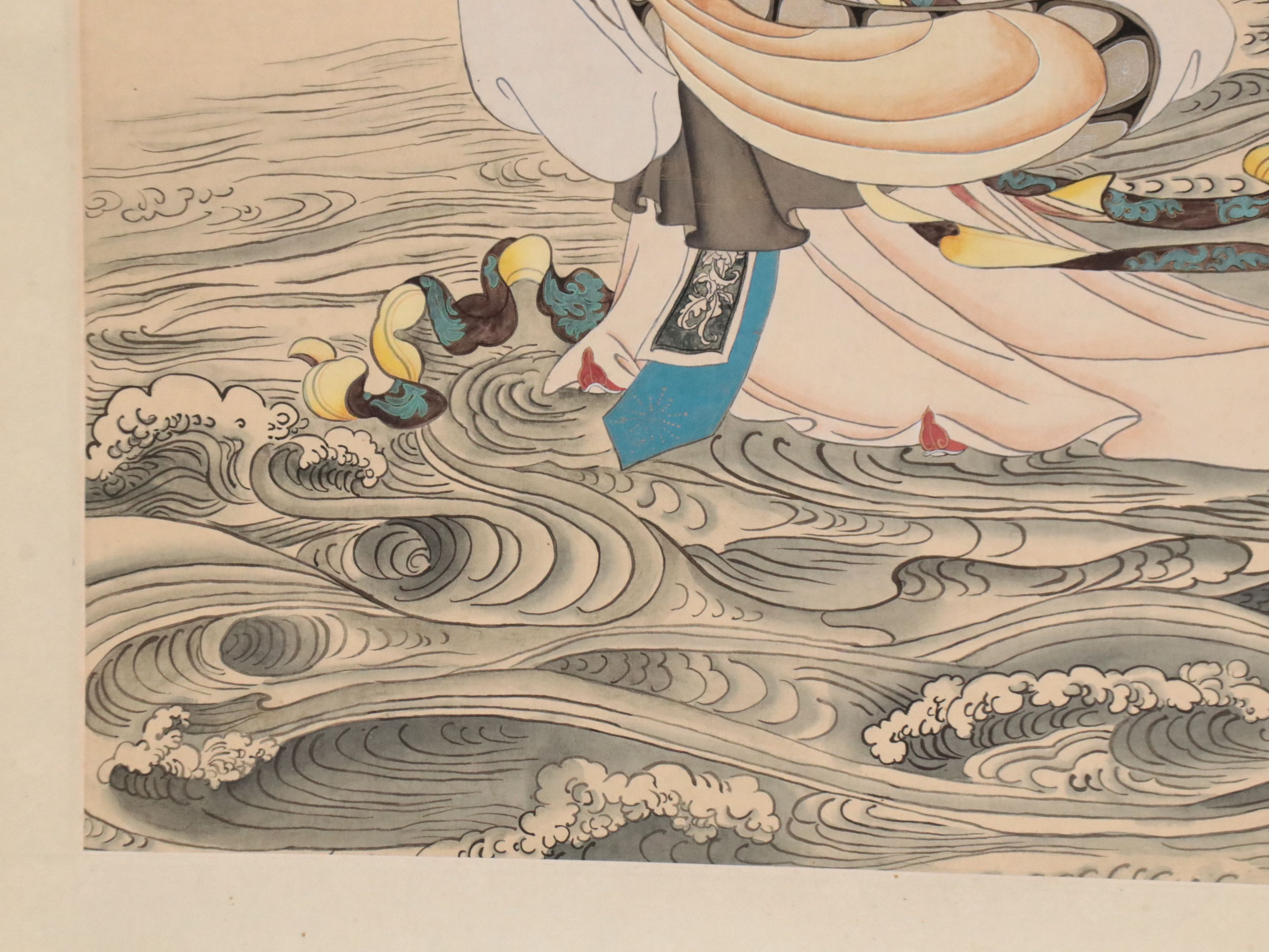 Watercolor and Gouache Chinese Hanging Scroll, Early 20th Century