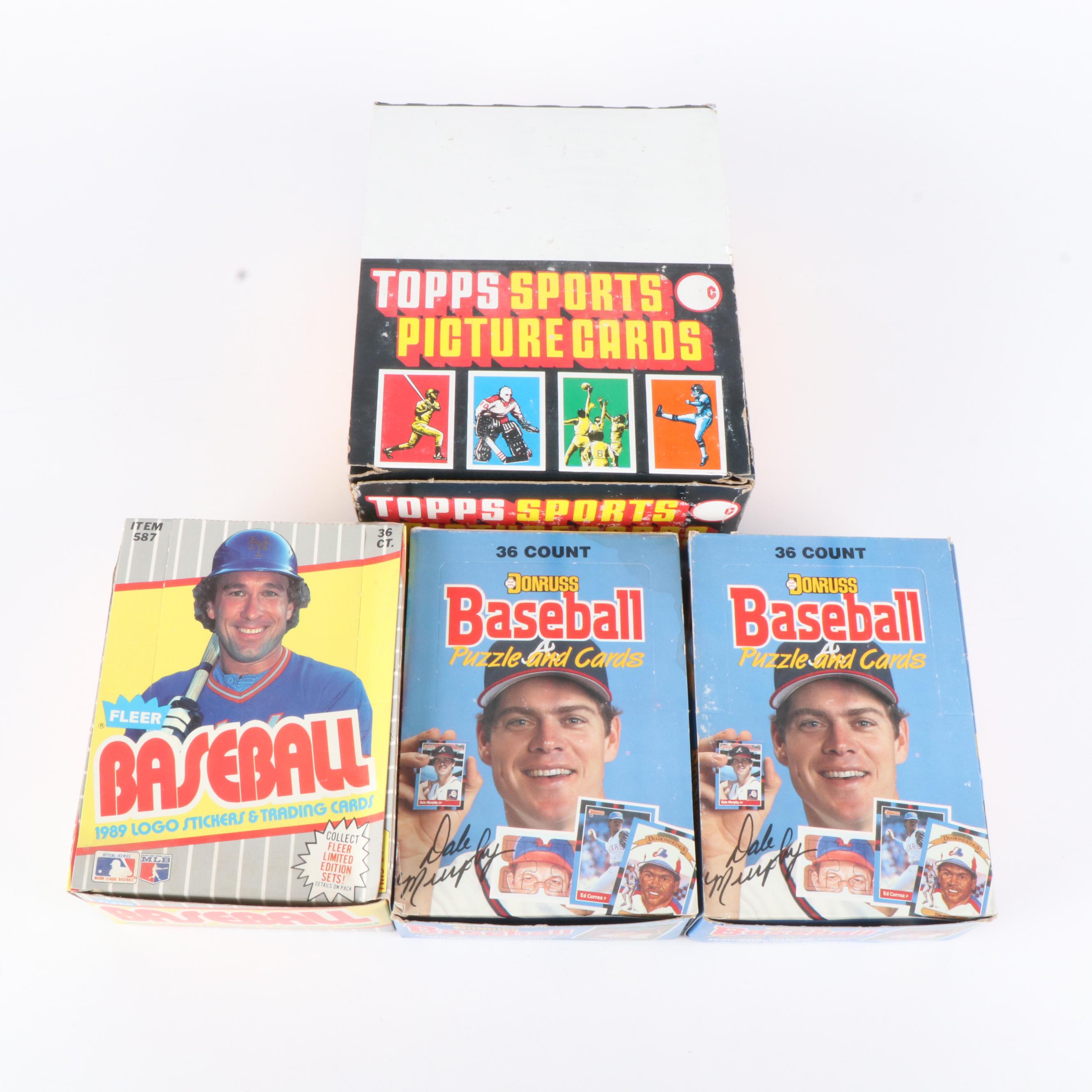 Topps, Donruss, and Fleer Sealed Wax and Rack Baseball Card Packs, 1989s