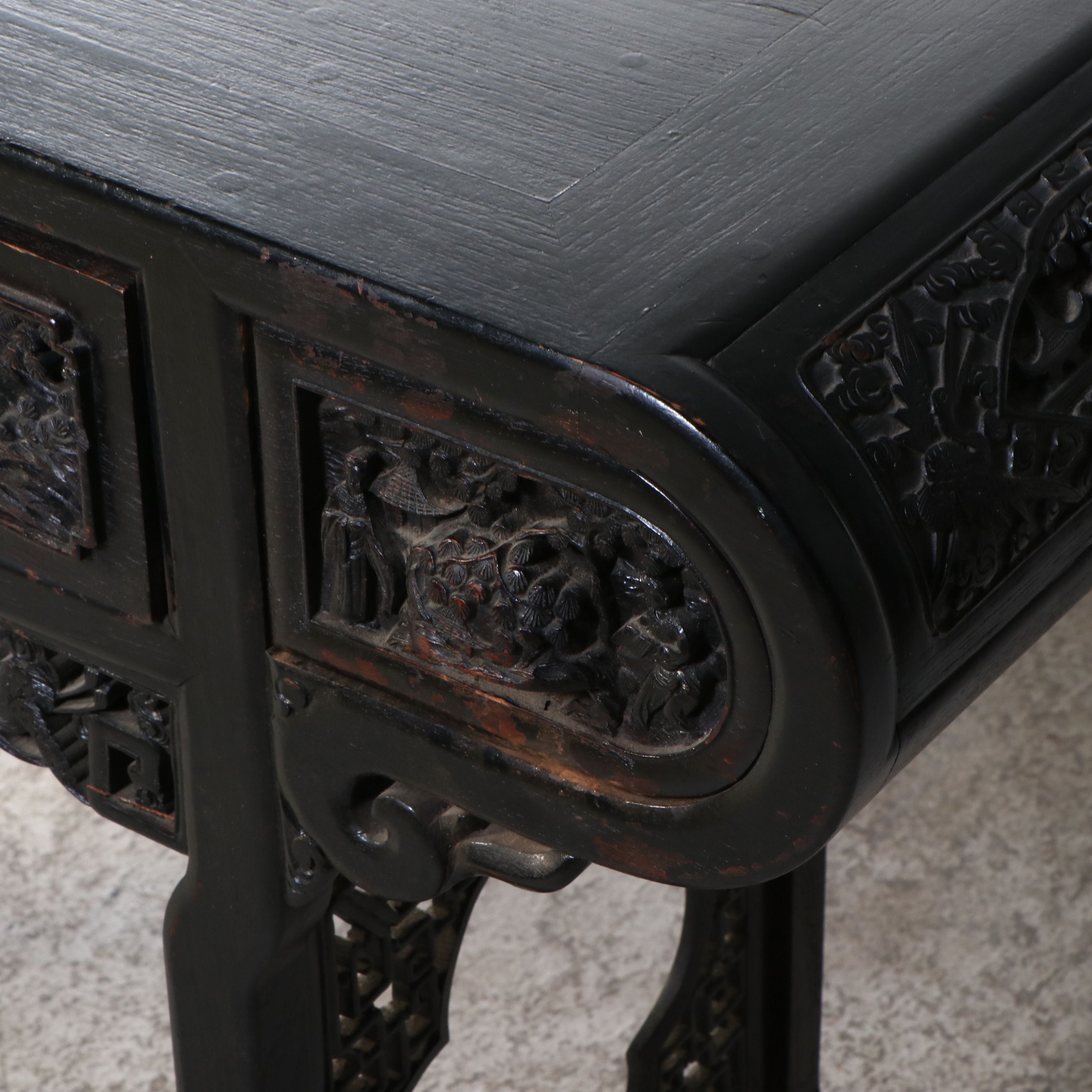 Chinese Carved Hardwood and Fretwork Altar Table