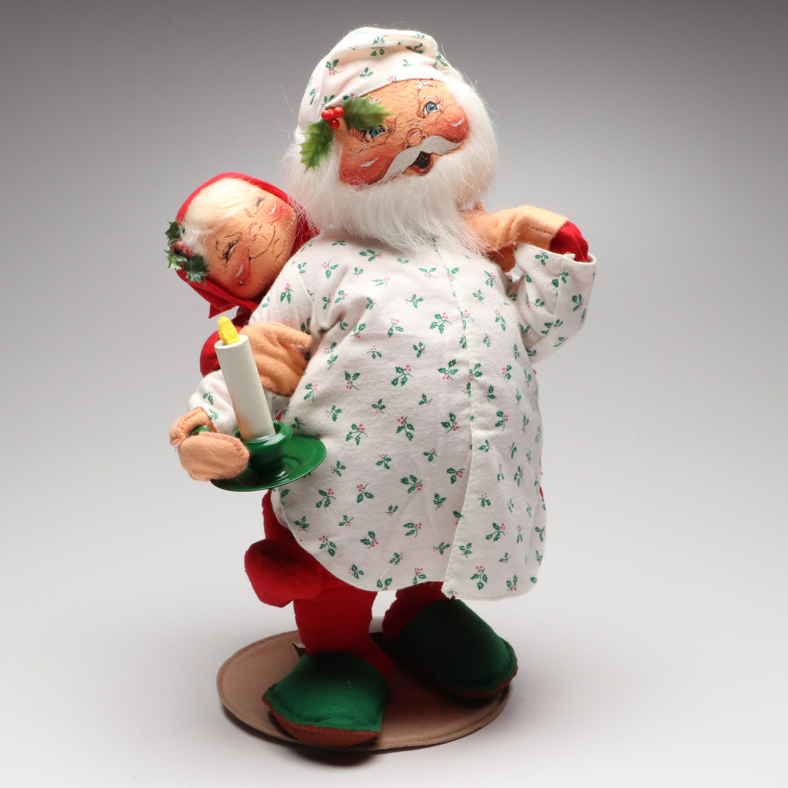 Annalee "Tucker Santa with PJ Kid" Whimsical Stuffed Figure