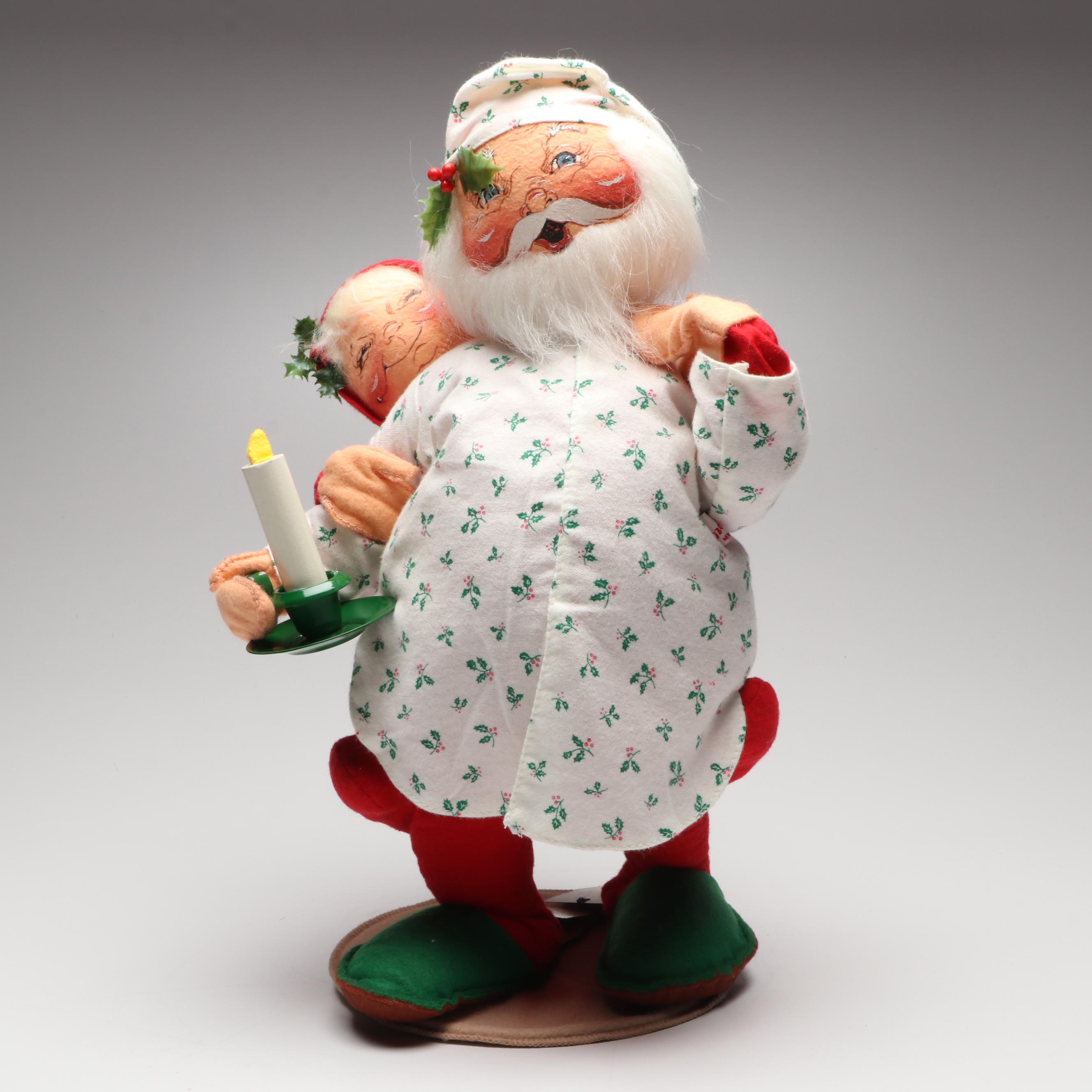 Annalee "Tucker Santa with PJ Kid" Whimsical Stuffed Figure