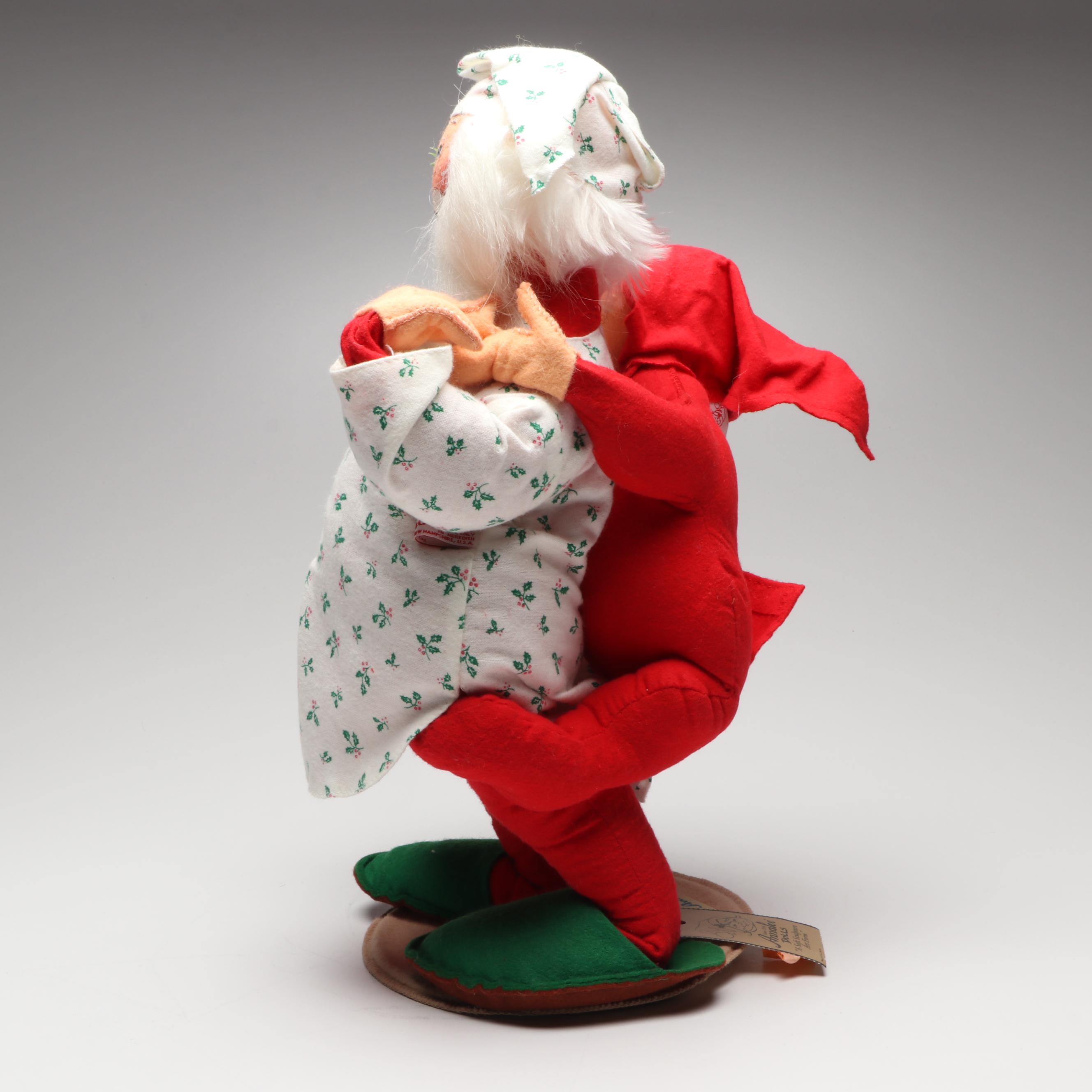 Annalee "Tucker Santa with PJ Kid" Whimsical Stuffed Figure