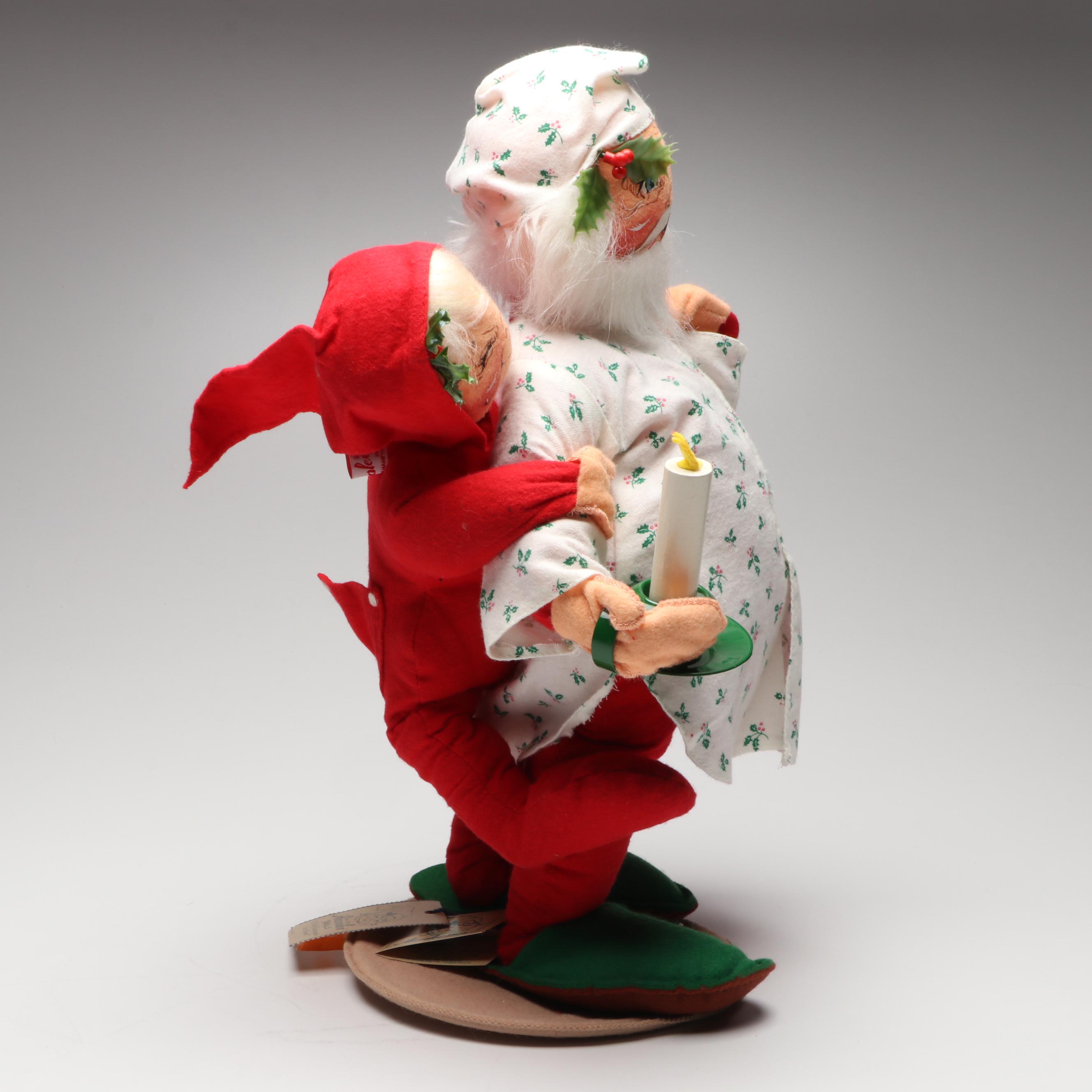 Annalee "Tucker Santa with PJ Kid" Whimsical Stuffed Figure