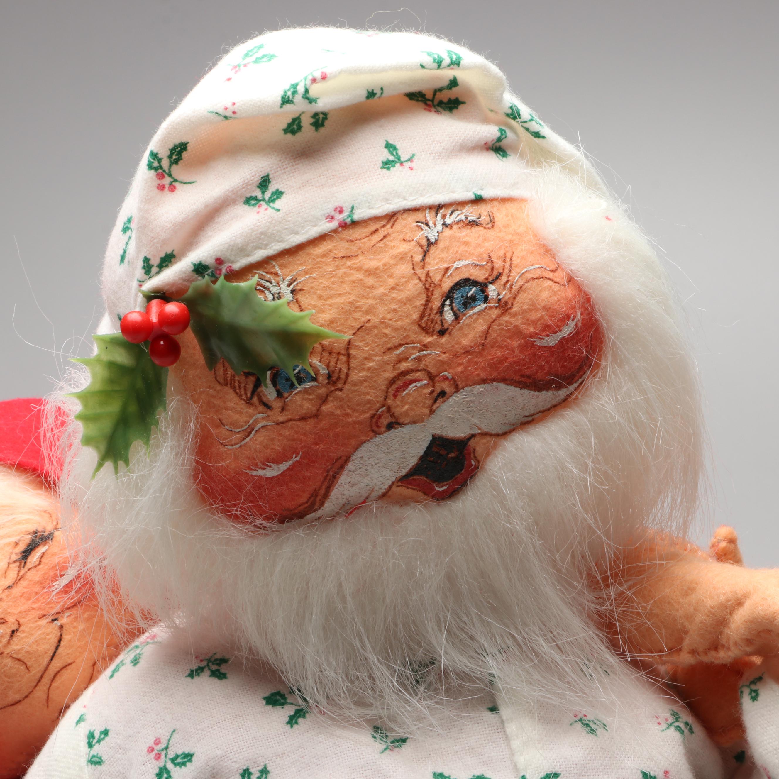 Annalee "Tucker Santa with PJ Kid" Whimsical Stuffed Figure