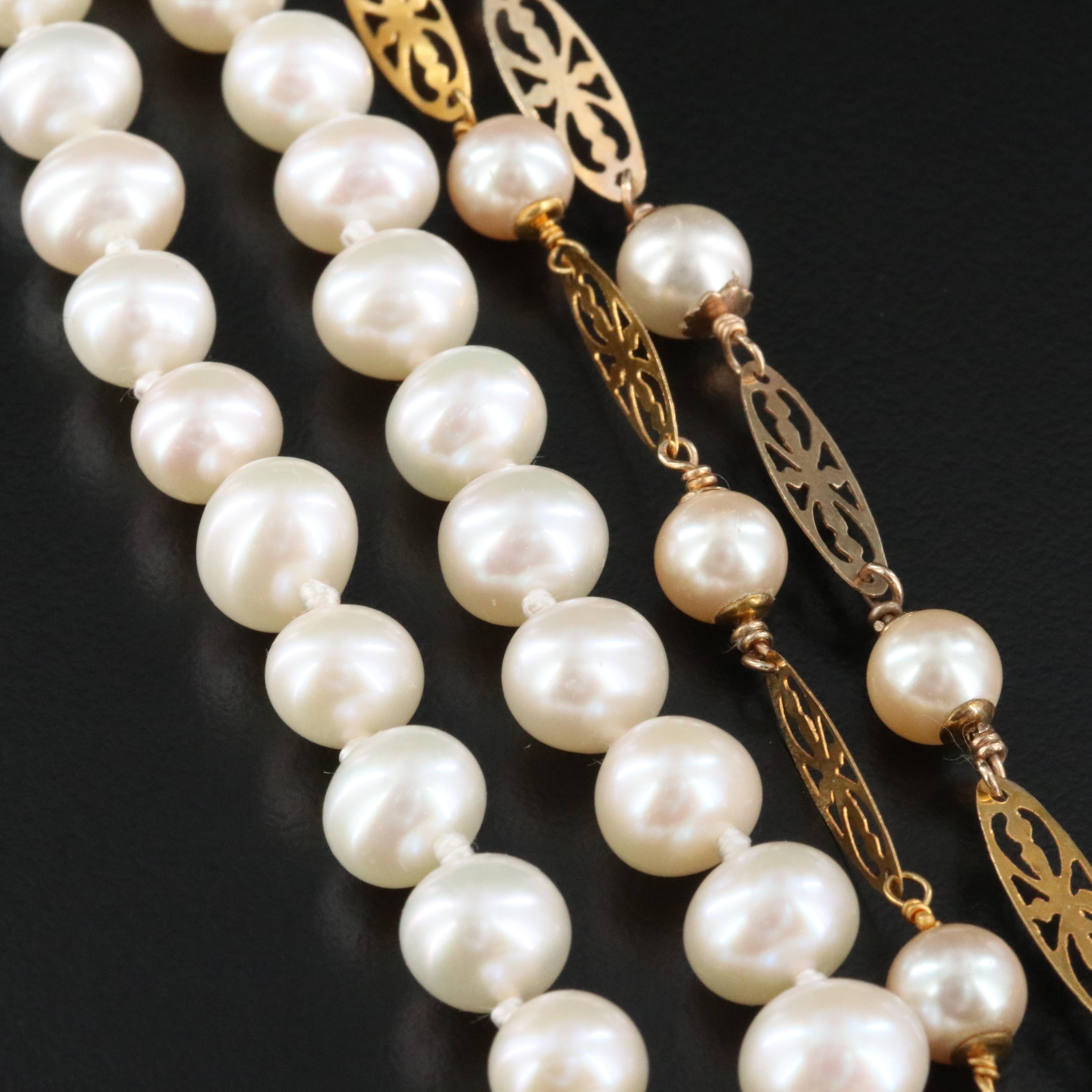 14K Pearl and Faux Pearl Jewelry Collection