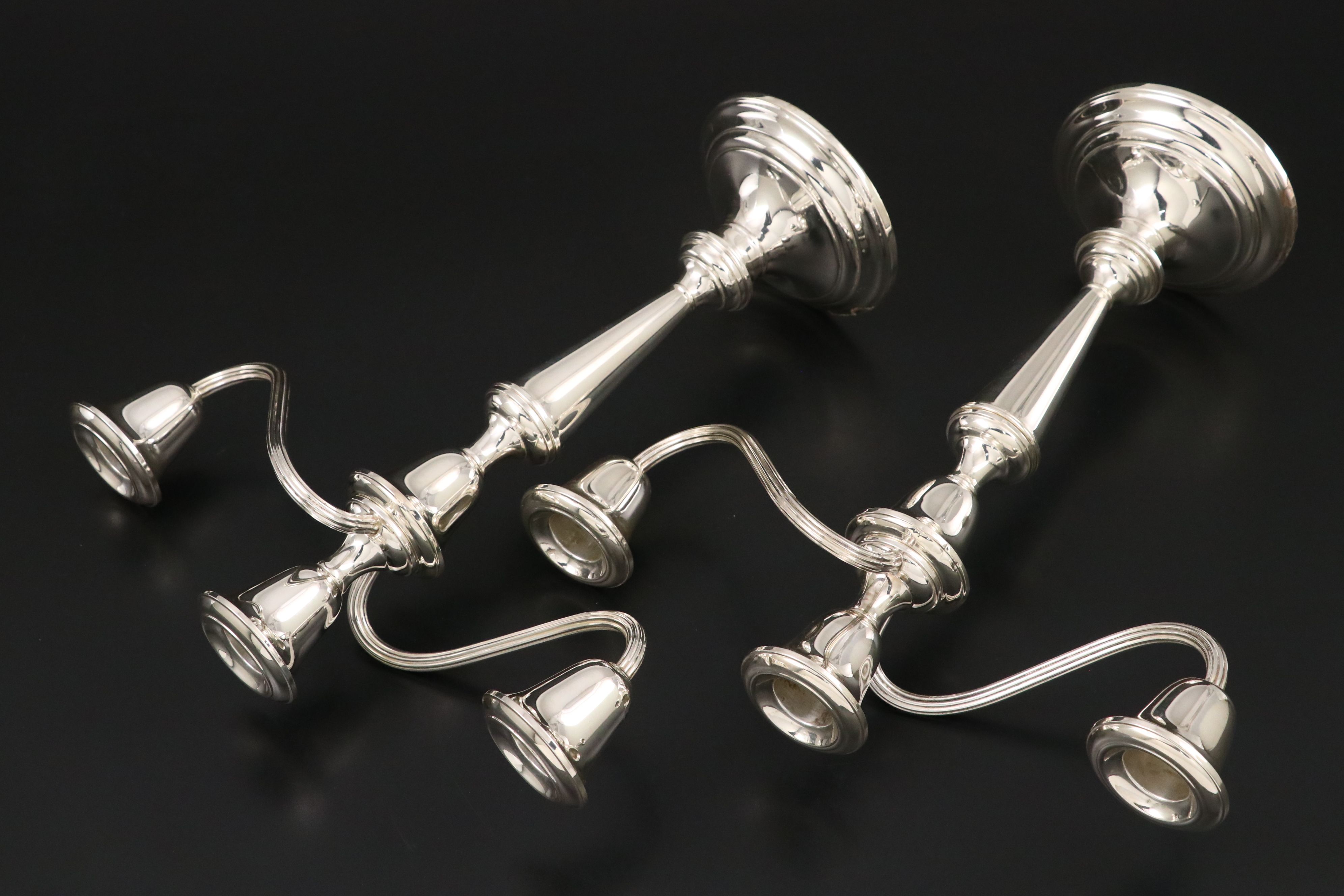 Pair of Gorham Sterling Silver Three-Light Candelabra