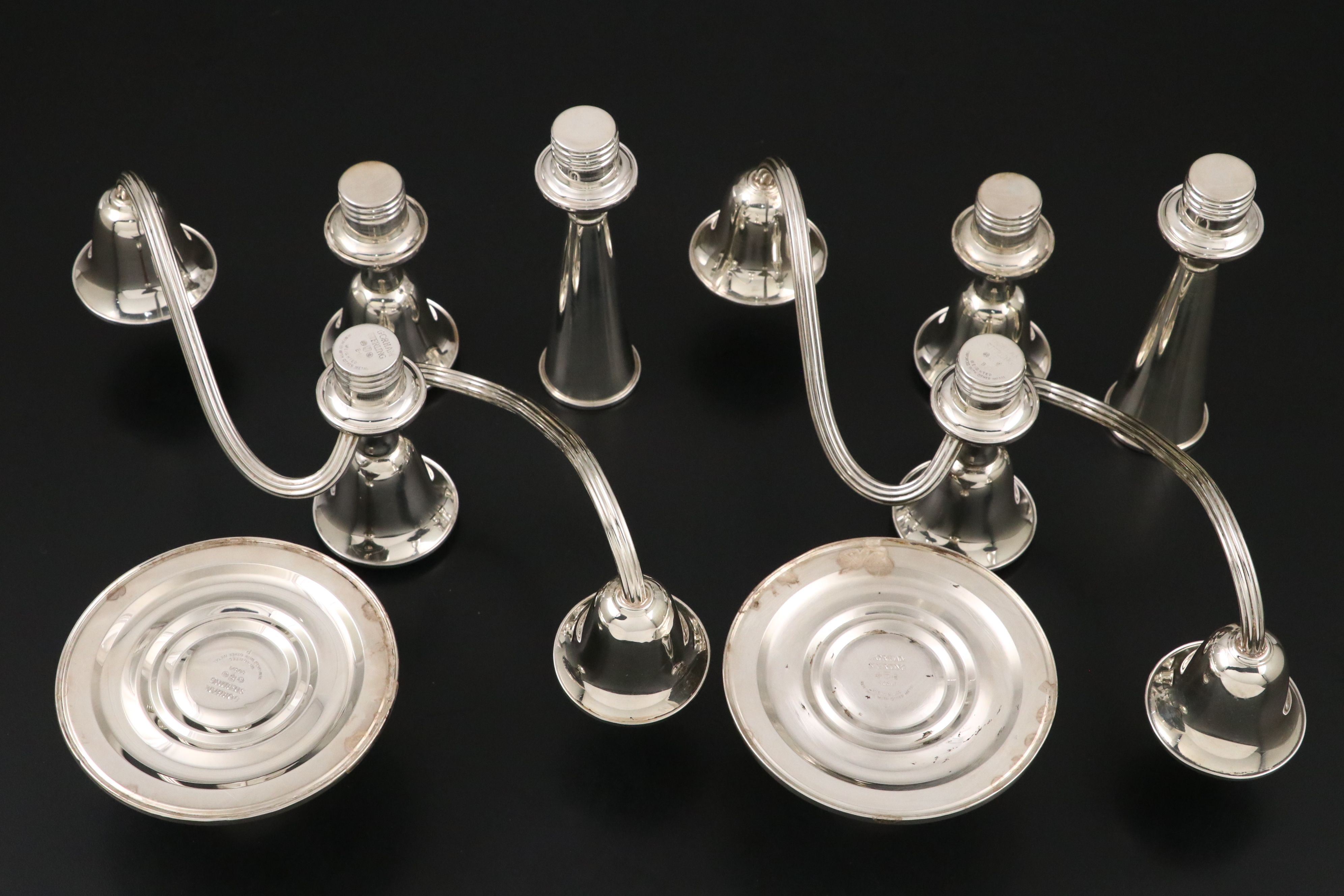 Pair of Gorham Sterling Silver Three-Light Candelabra