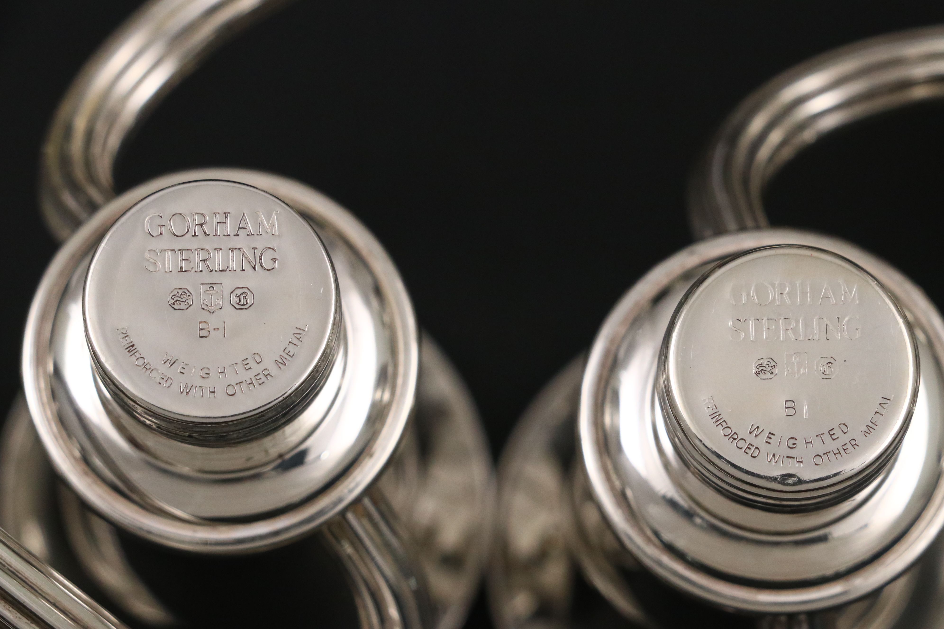 Pair of Gorham Sterling Silver Three-Light Candelabra