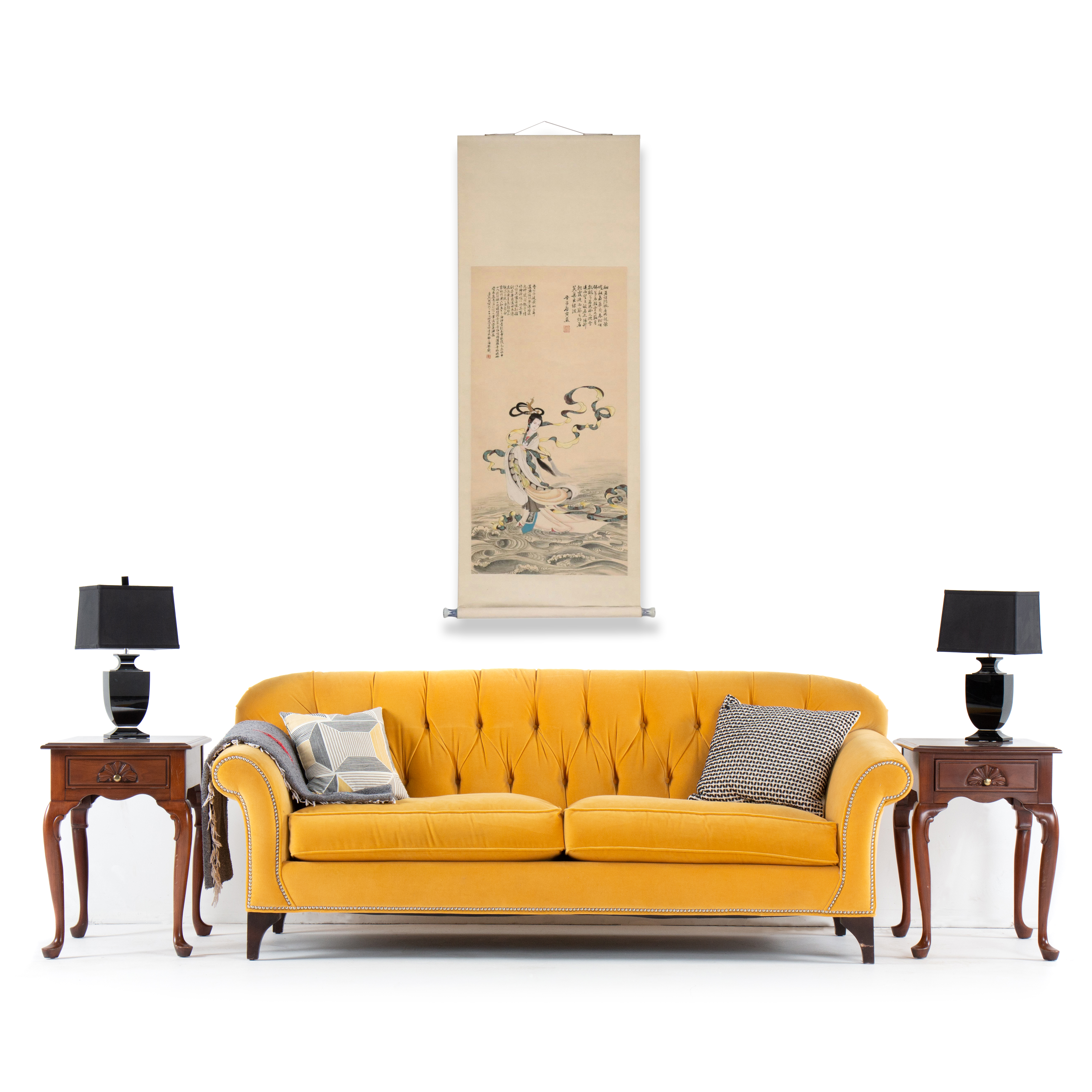 Watercolor and Gouache Chinese Hanging Scroll, Early 20th Century