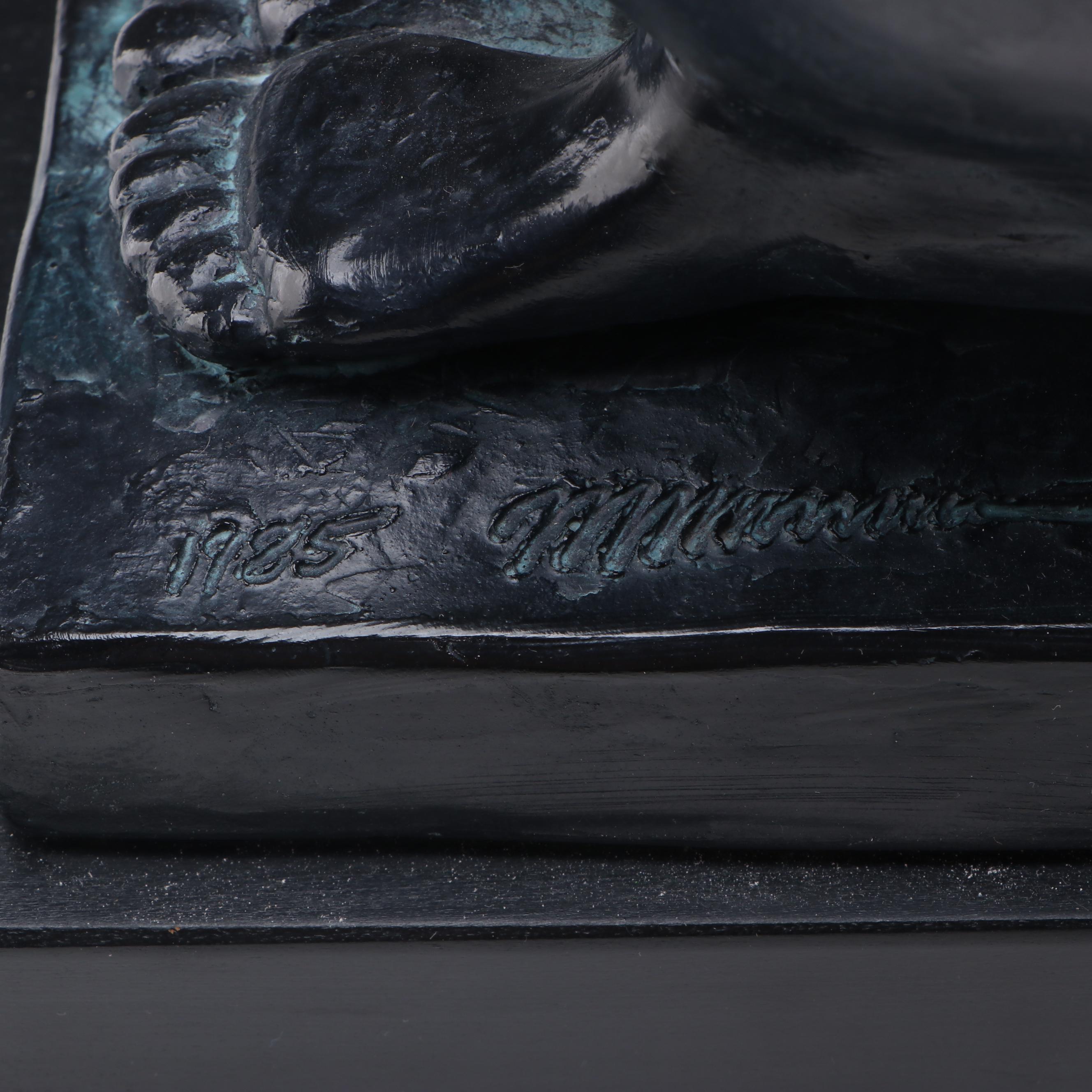 Patinated Cast Sculpture of Kneeling Woman After Mort Malkin, 1985