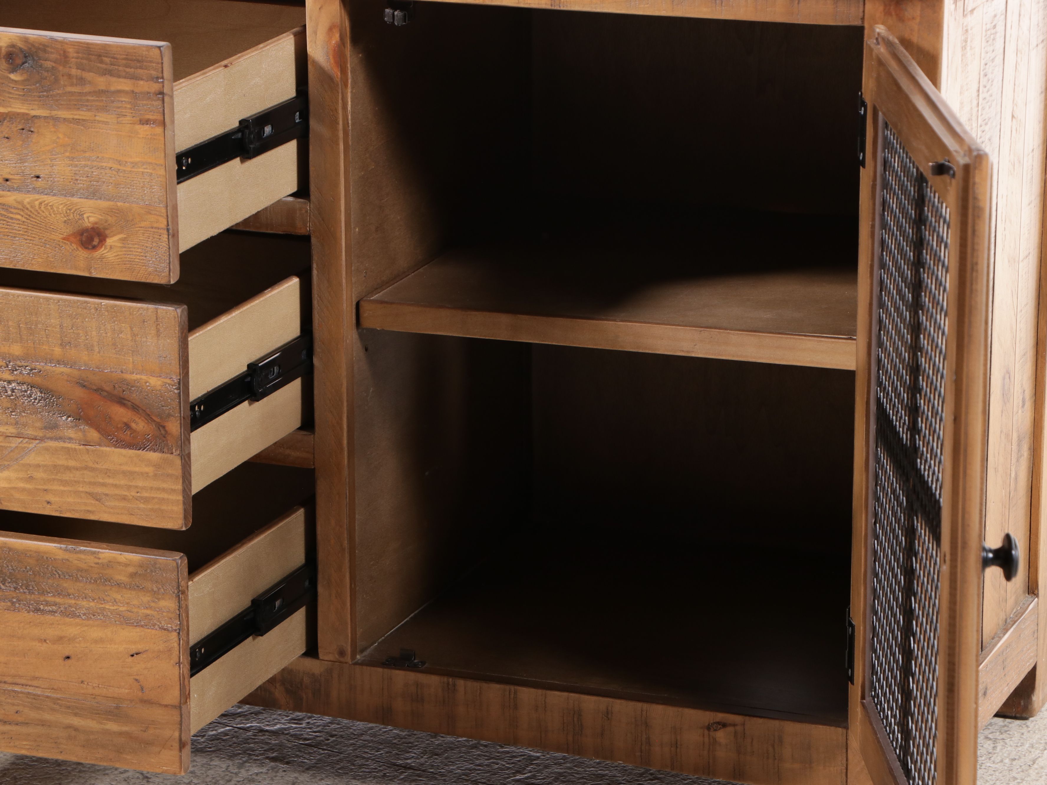 Rustic Pine Media Cabinet, 21st Century