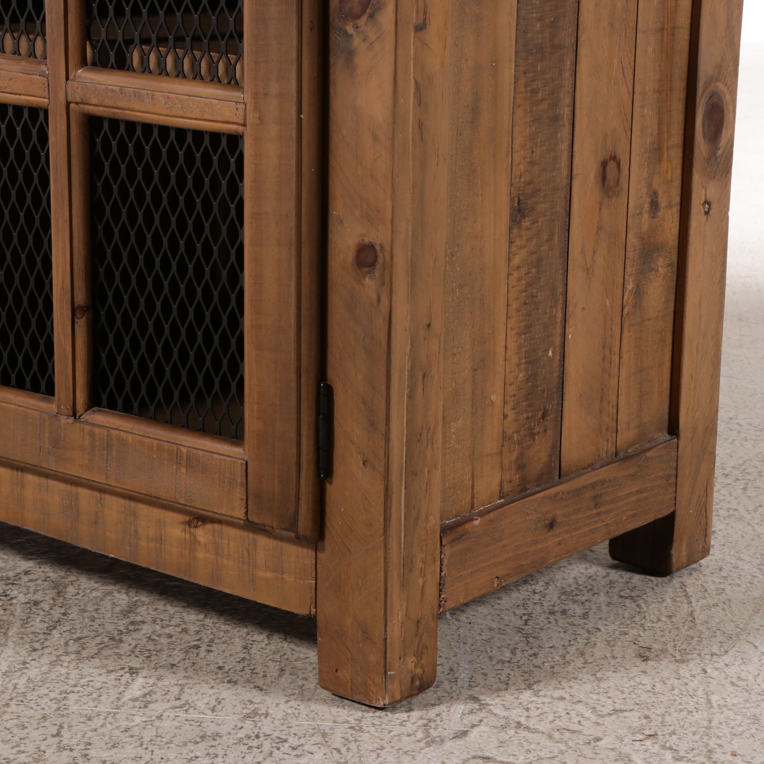 Rustic Pine Media Cabinet, 21st Century