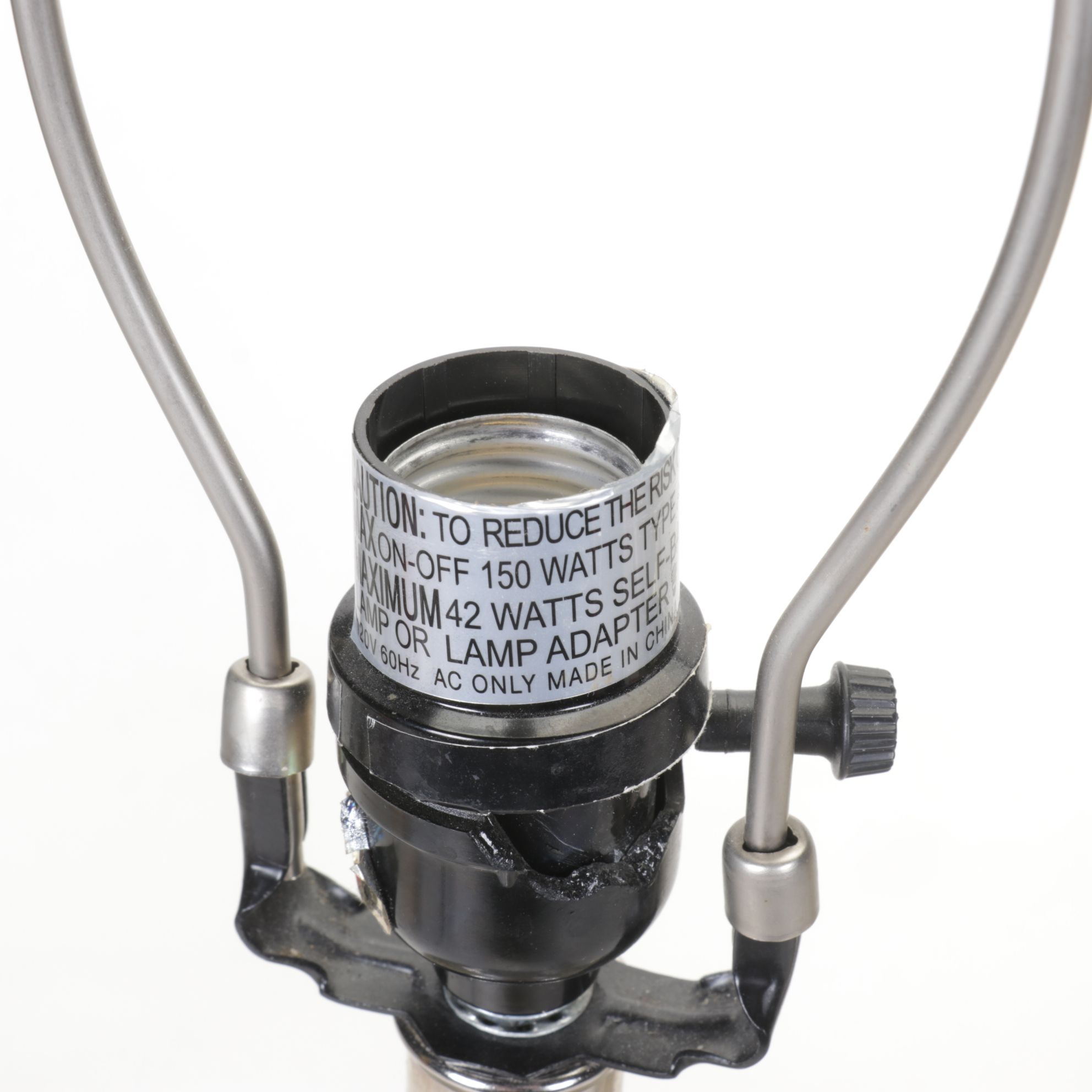 Crackle Mercury Glass Pair of Table Lamps