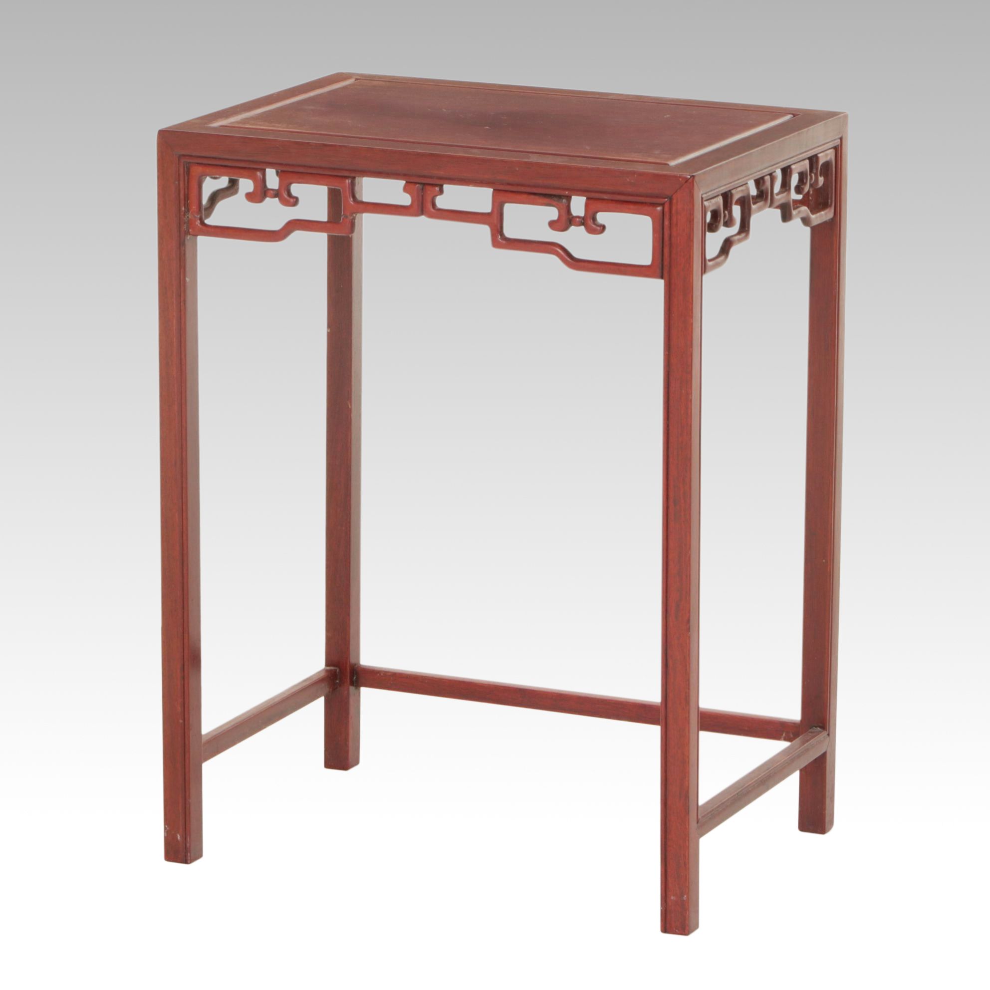 Chinese Carved Hardwood Nesting Table