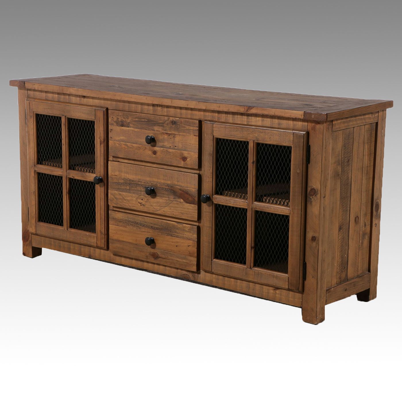 Rustic Pine Media Cabinet, 21st Century