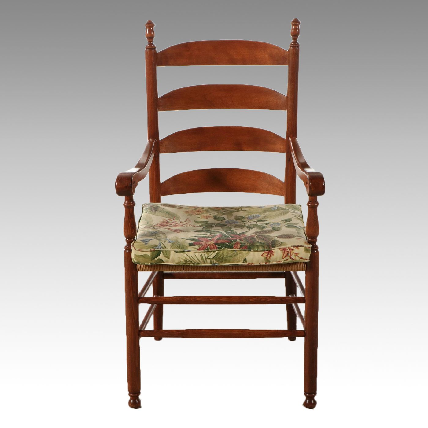 Birch Ladderback Armchair with Rush Seat