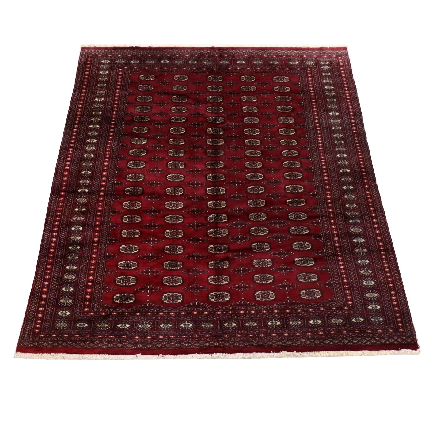 7'5 x 9'4 Hand-Knotted Pakistani Bokhara Area Rug