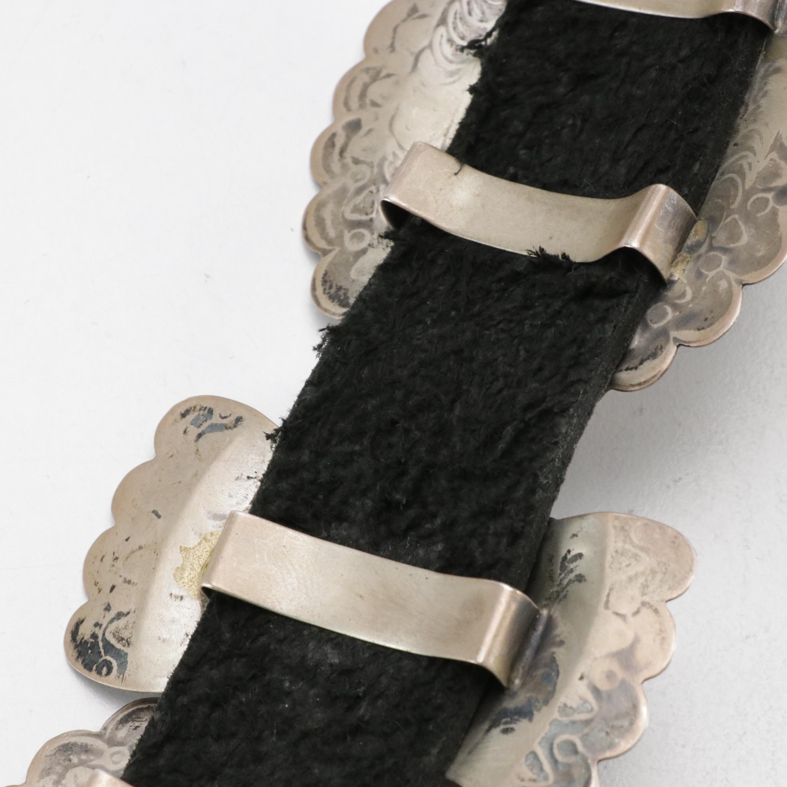 Navajo Sterling Green Turquoise Concho Belt