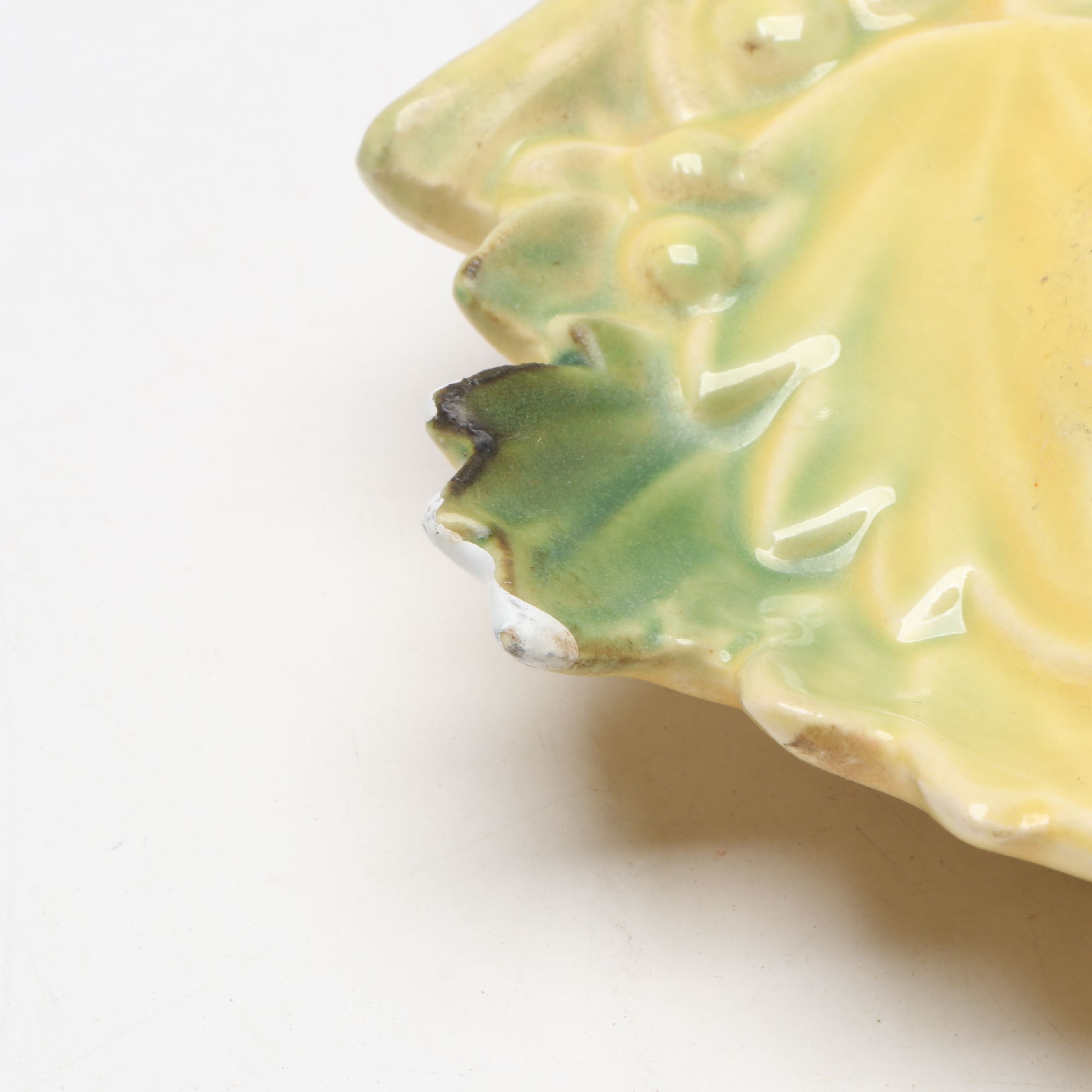 McCoy Pottery Yellow Grape Vase with Wall Pocket and Ceramic Figural Planters