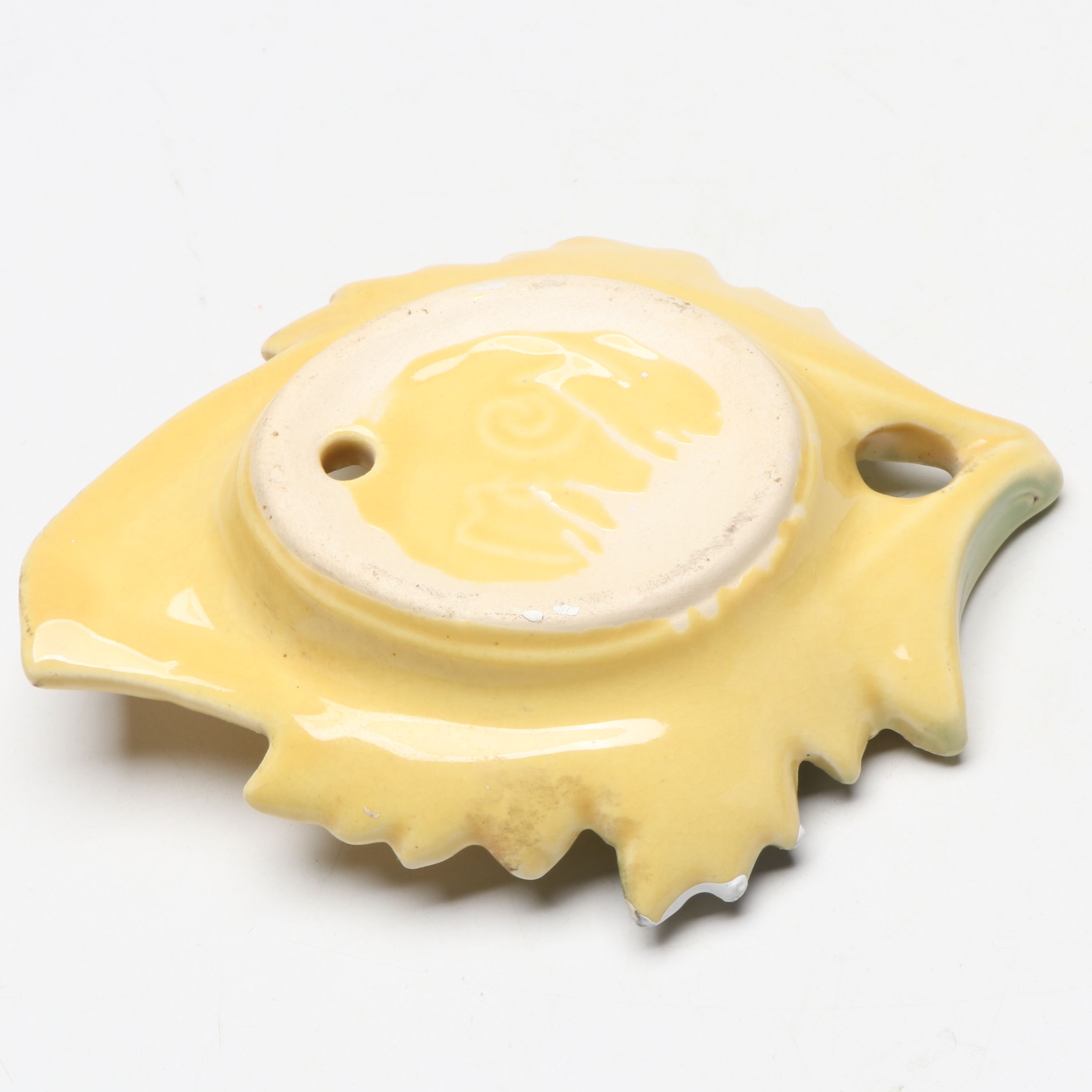 McCoy Pottery Yellow Grape Vase with Wall Pocket and Ceramic Figural Planters