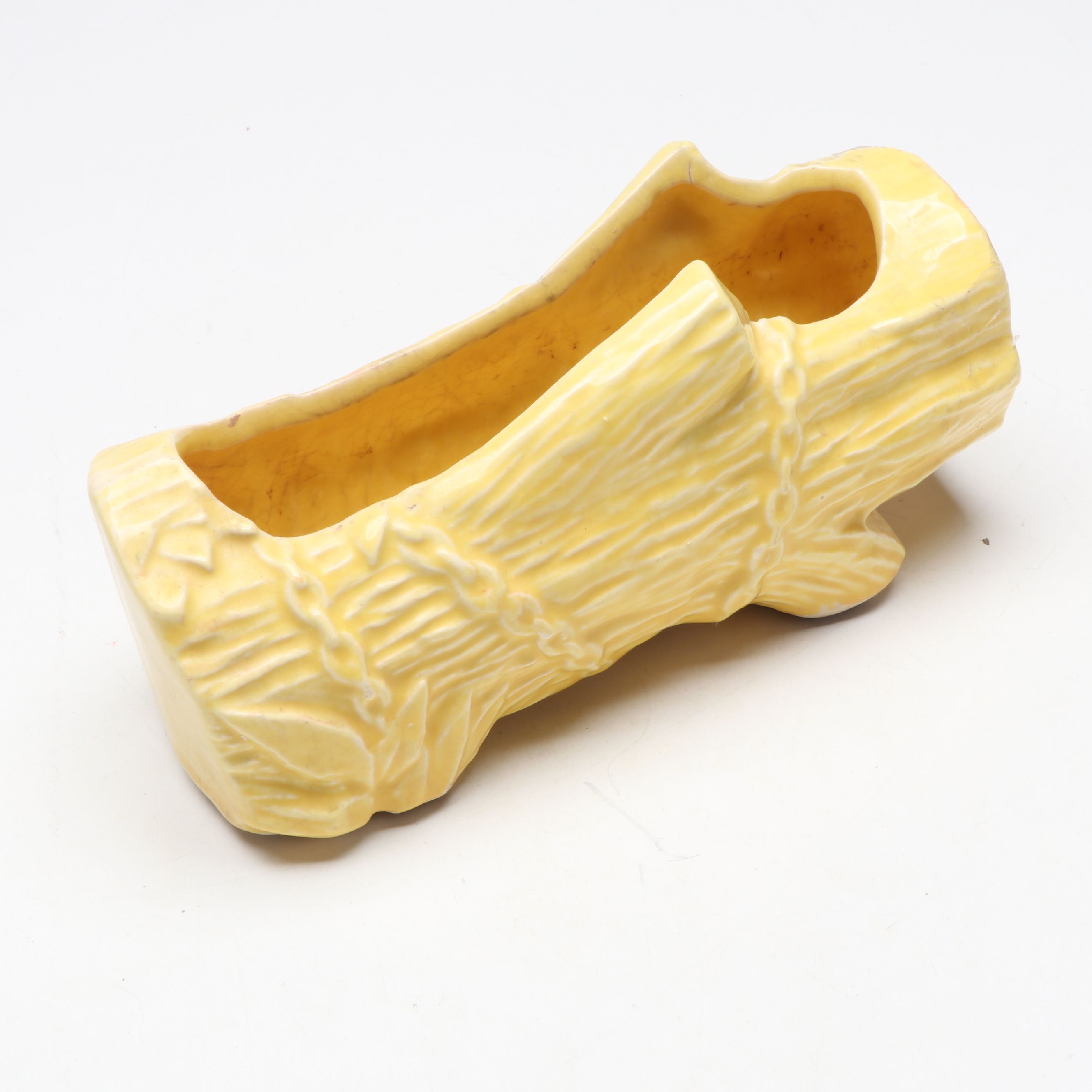 McCoy Pottery Yellow Grape Vase with Wall Pocket and Ceramic Figural Planters