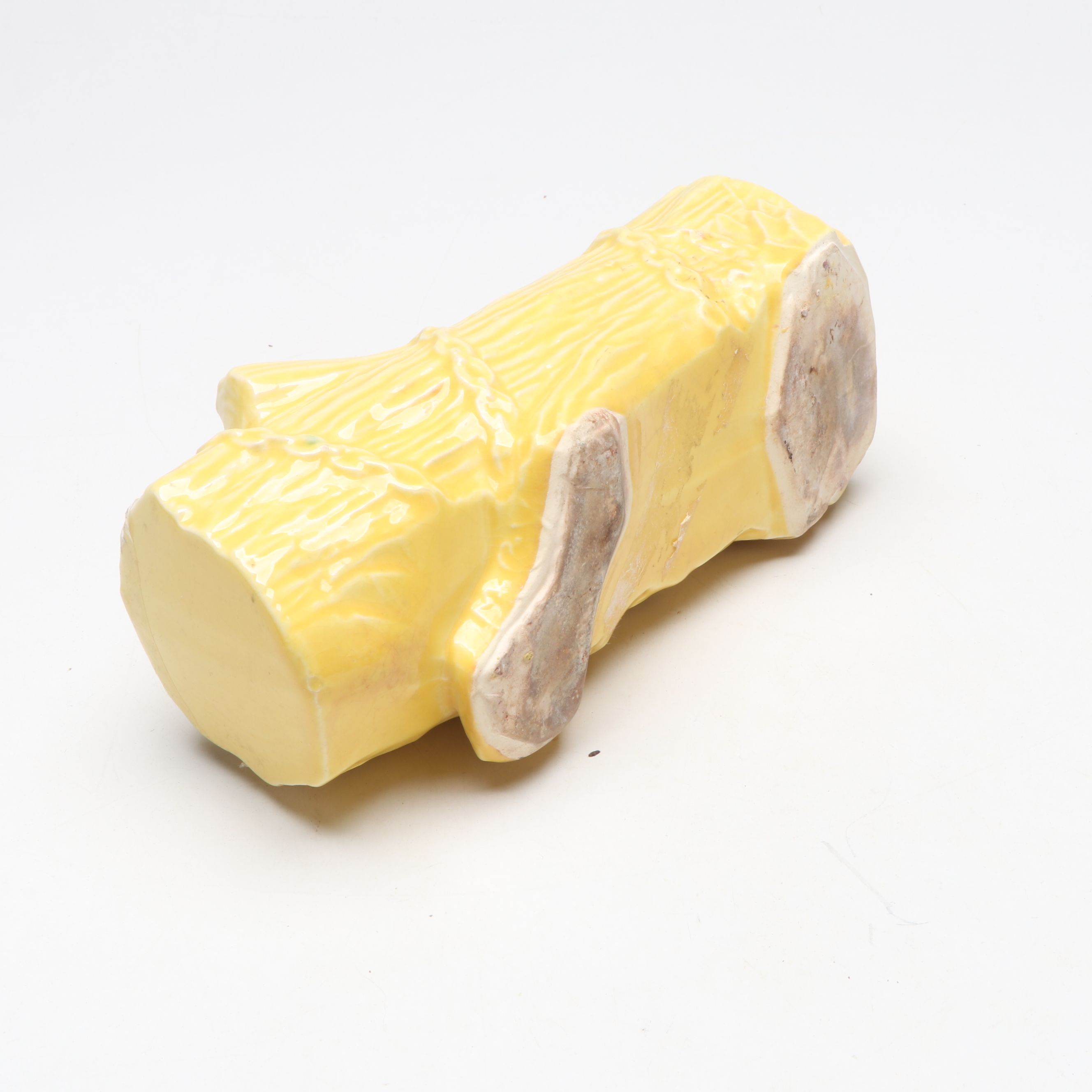 McCoy Pottery Yellow Grape Vase with Wall Pocket and Ceramic Figural Planters