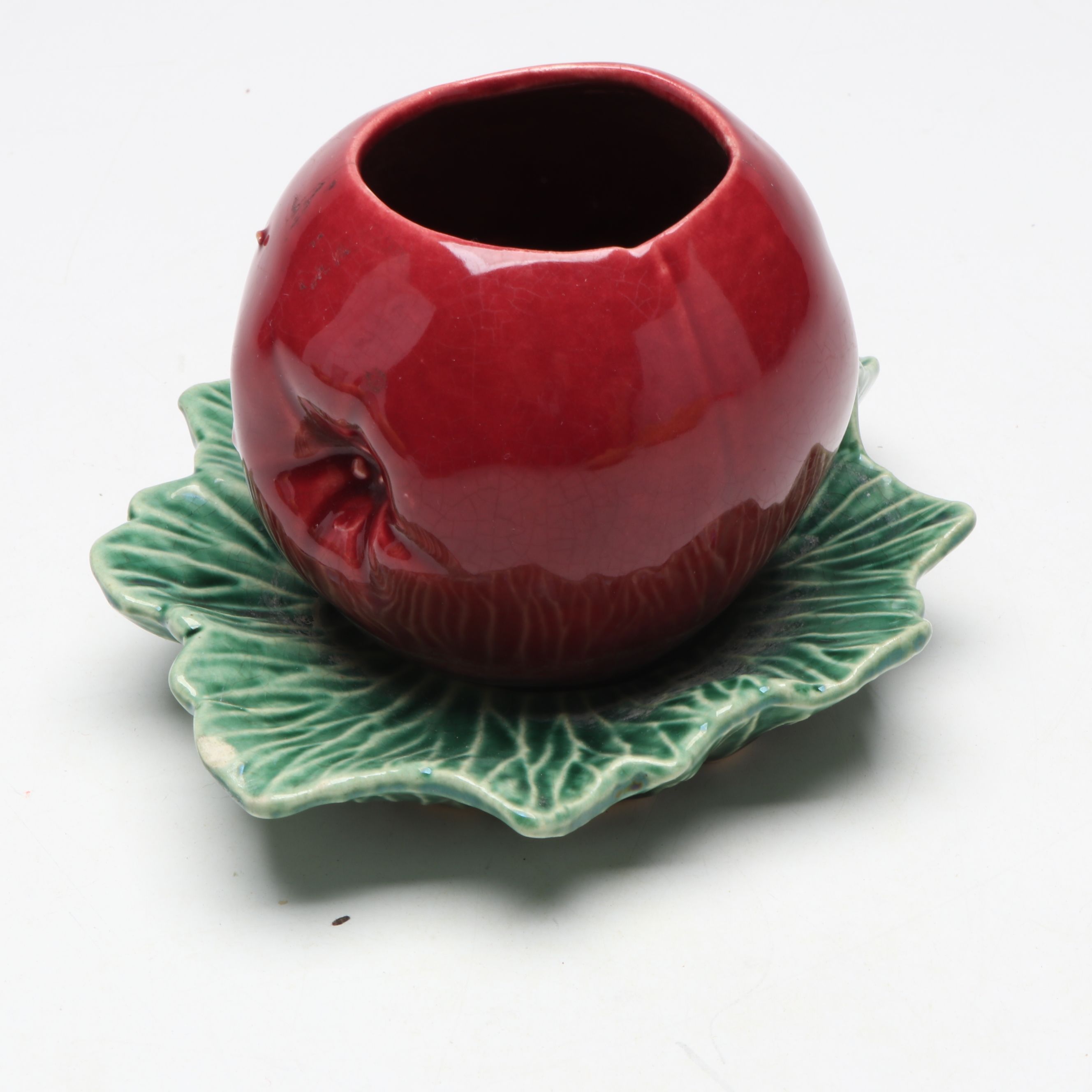 McCoy Pottery Yellow Grape Vase with Wall Pocket and Ceramic Figural Planters