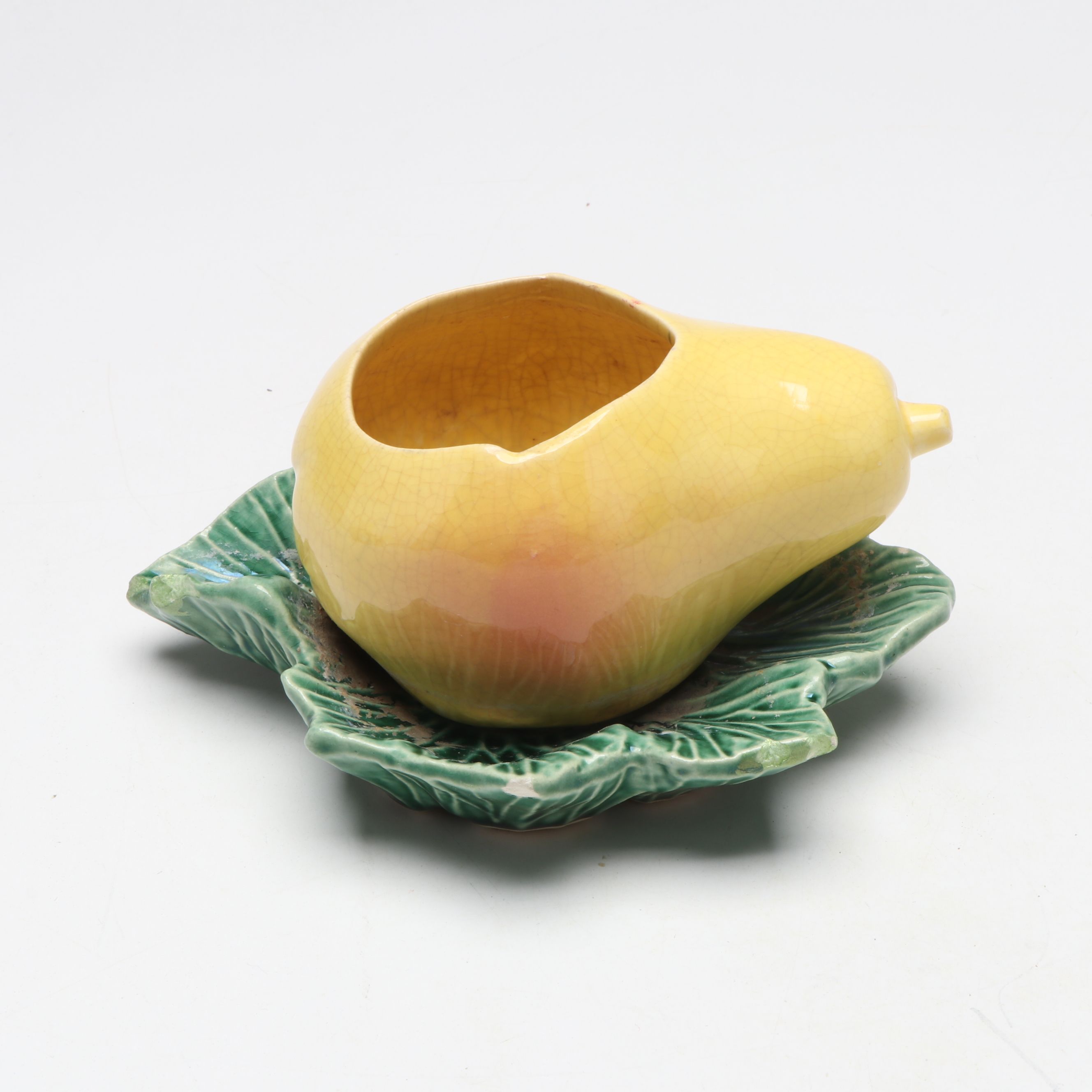 McCoy Pottery Yellow Grape Vase with Wall Pocket and Ceramic Figural Planters