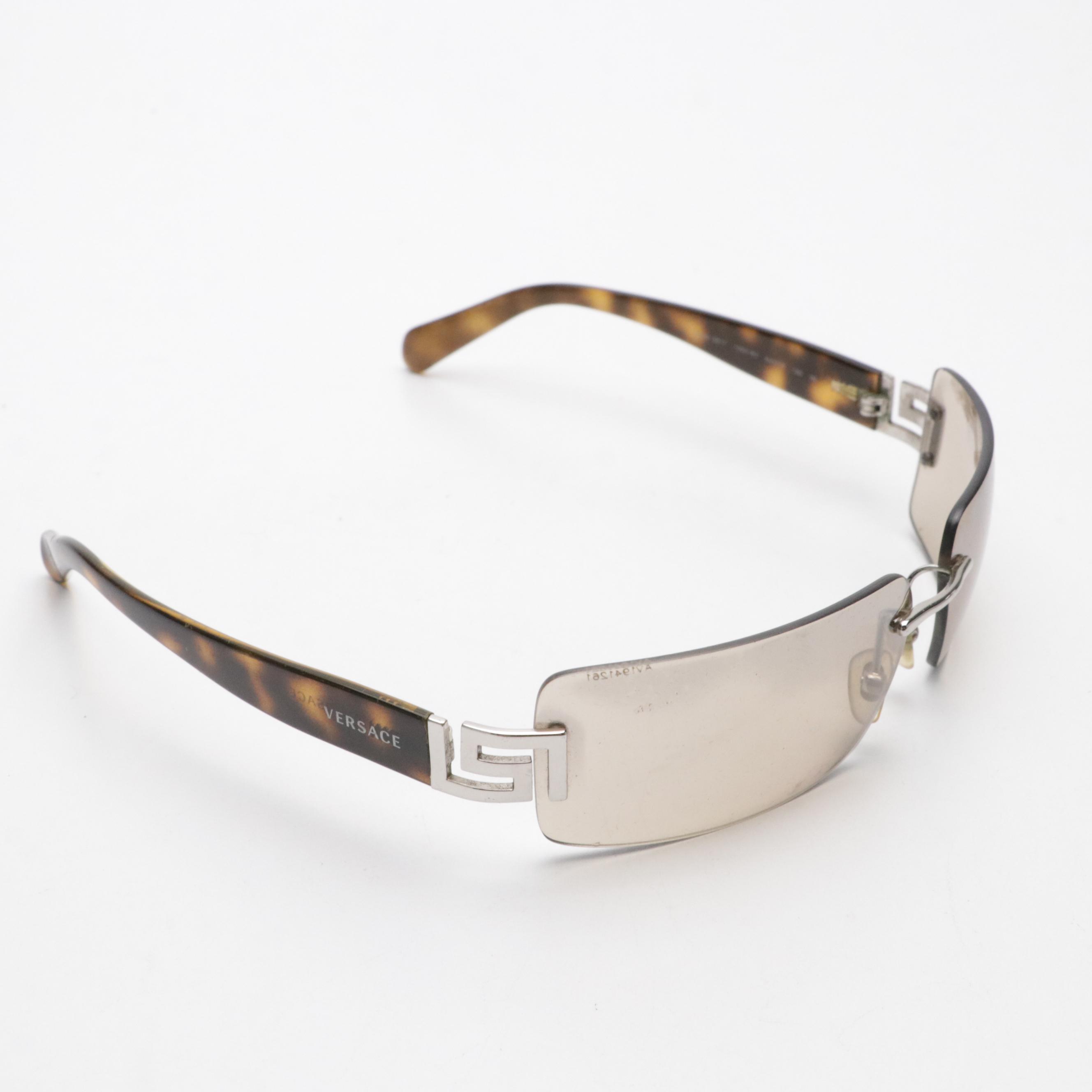 Versace Mod. 2017 1000/8Z Rectangular Wrap Sunglasses in Case