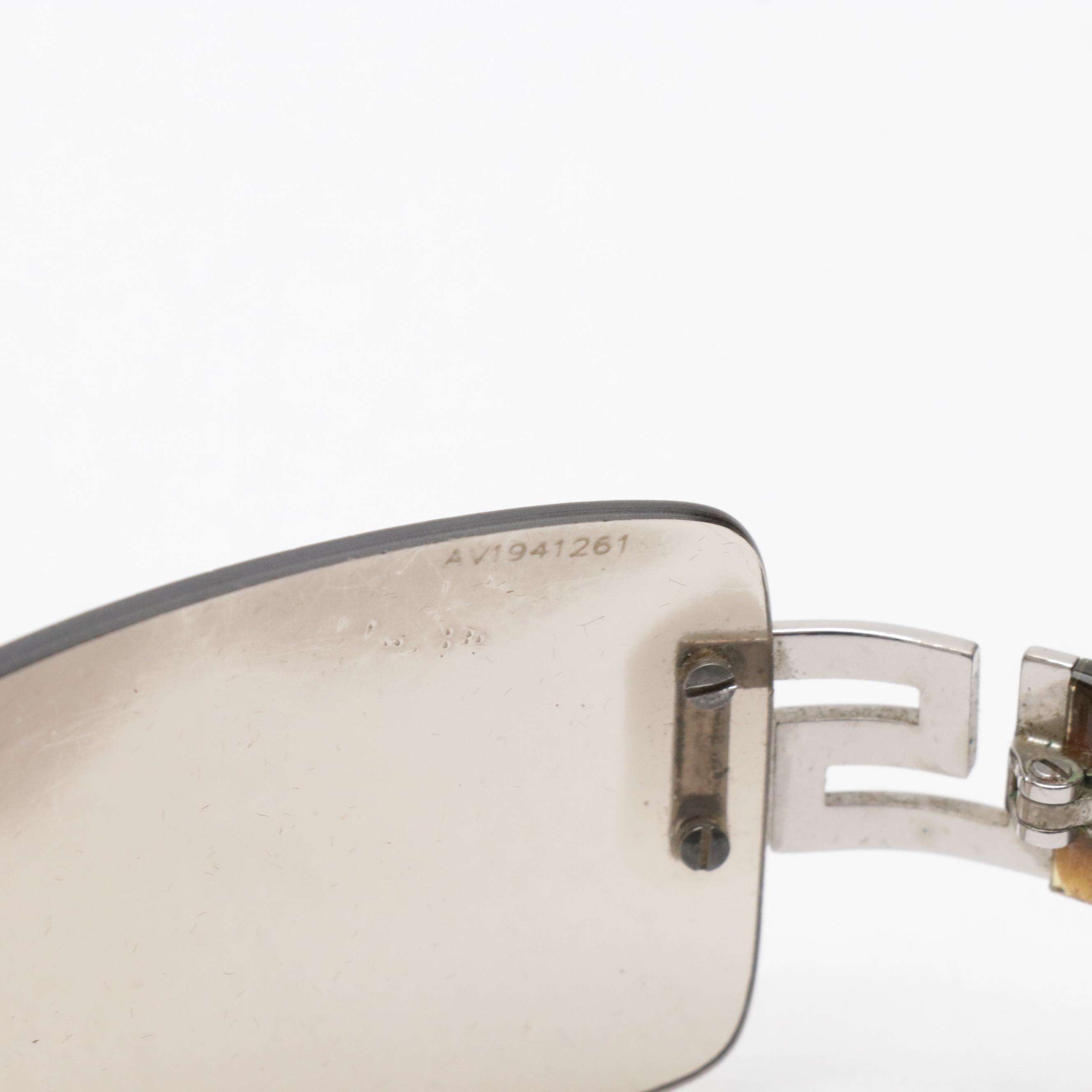 Versace Mod. 2017 1000/8Z Rectangular Wrap Sunglasses in Case