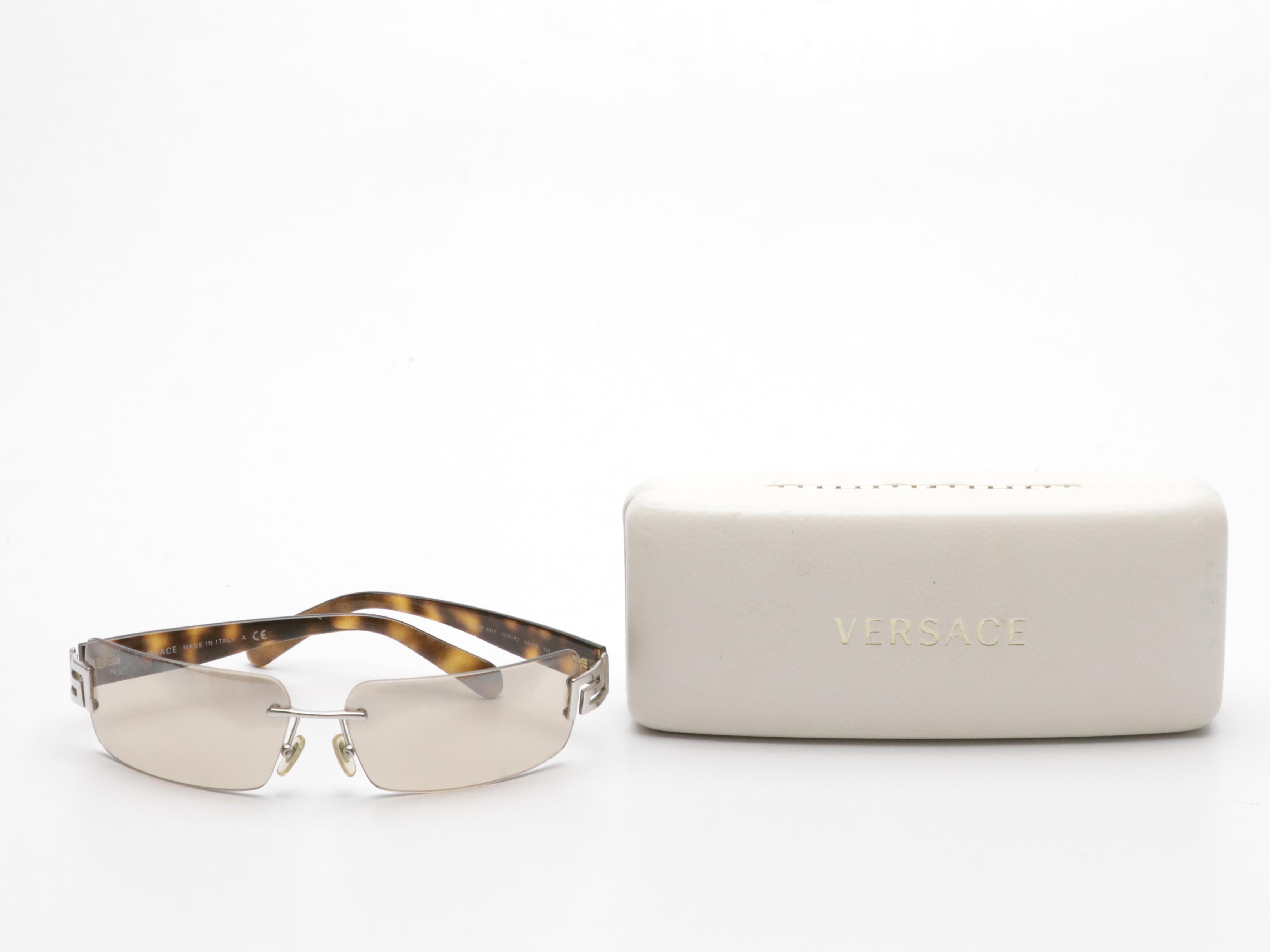 Versace Mod. 2017 1000/8Z Rectangular Wrap Sunglasses in Case