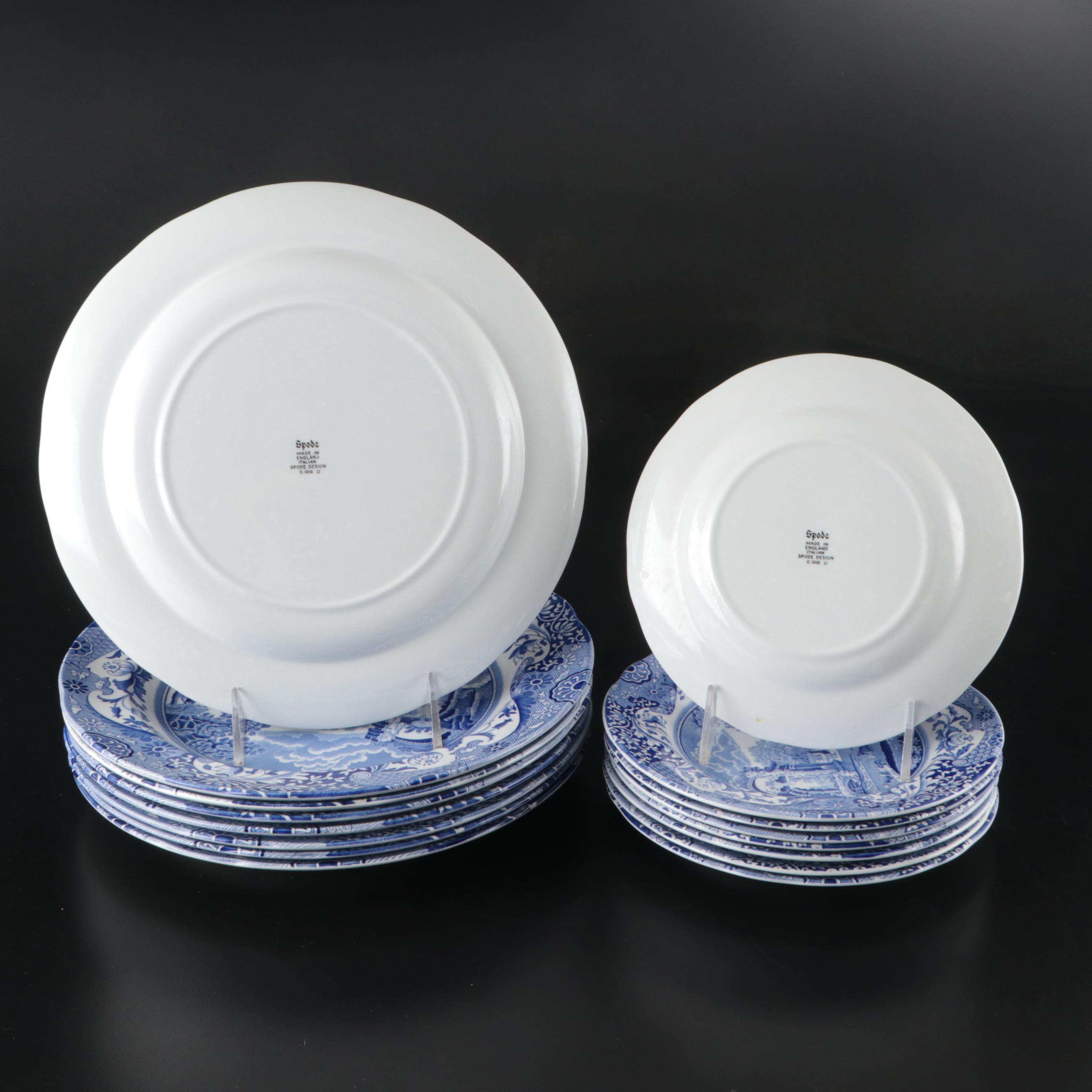 Spode "Blue Italian" Dinnerware and Serving Pieces with "Blue Room" Place Mats