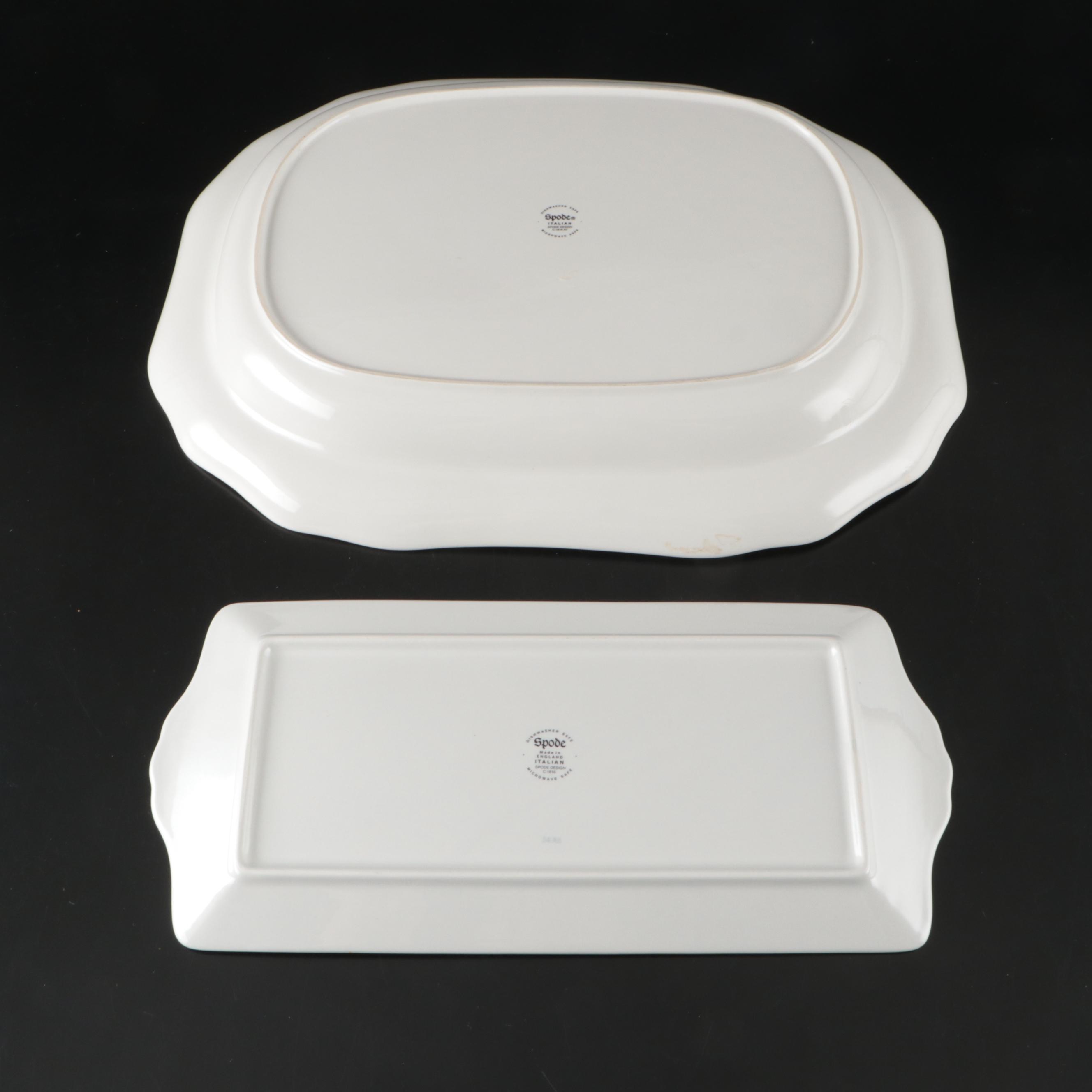 Spode "Blue Italian" Dinnerware and Serving Pieces with "Blue Room" Place Mats